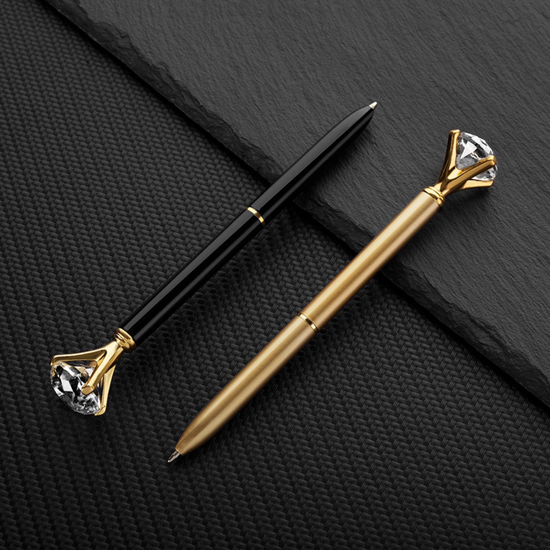 Diamond crystal twist action metal ballpoint pen 6
