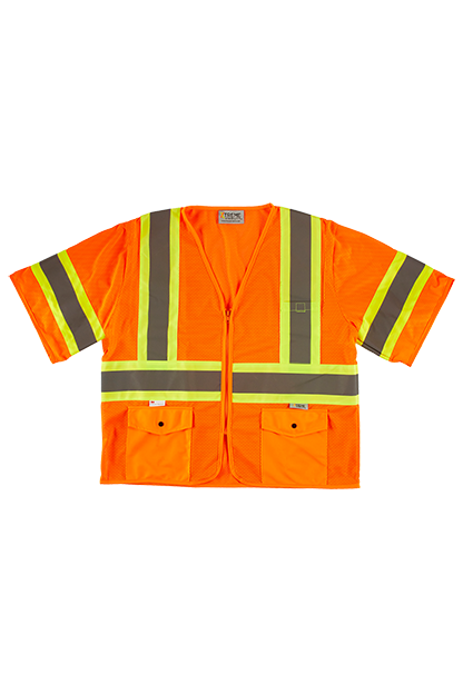 Xtreme Visibility DOT Class 3 Contrast Stripe Zip Vest