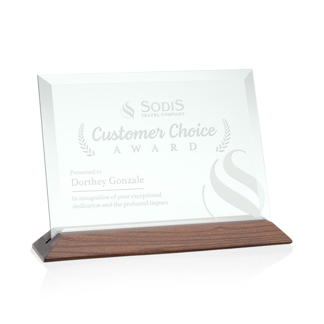 Embassy Award - Jade/Walnut (Horiz) 16