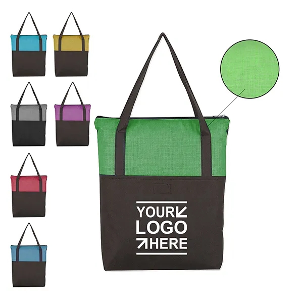 Crosshatch Non-Woven Zippered Tote 1