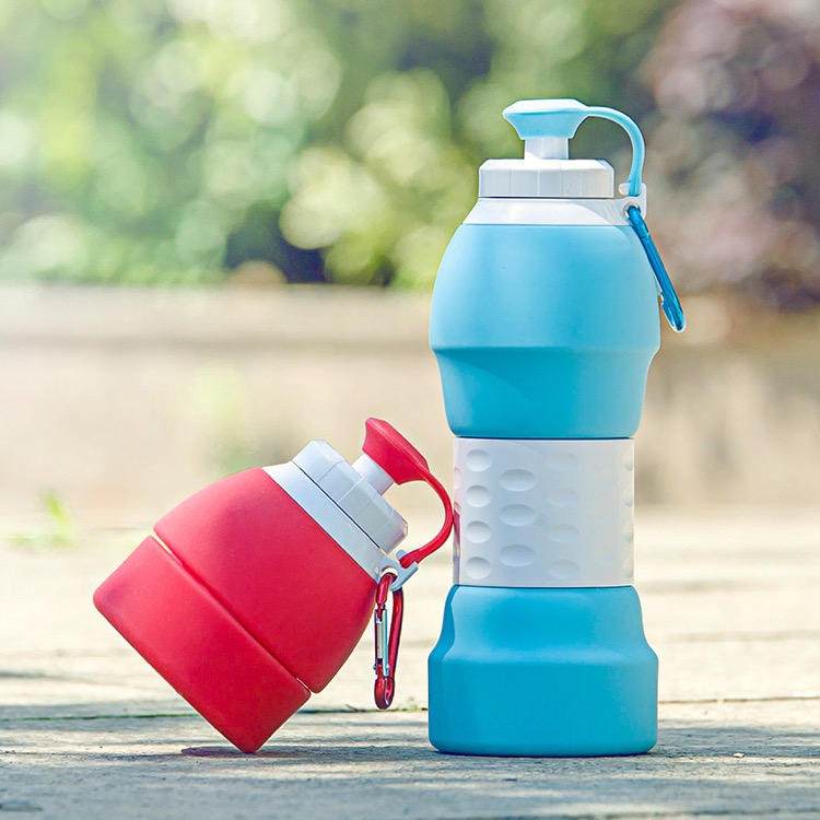20 oz Food Grade Silicone Folding Water Bottle 10