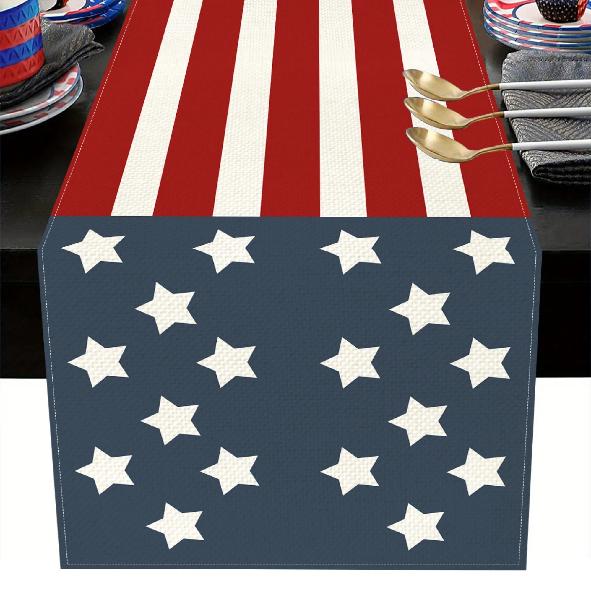 Patriotic Stars Stripes Table Runner 8