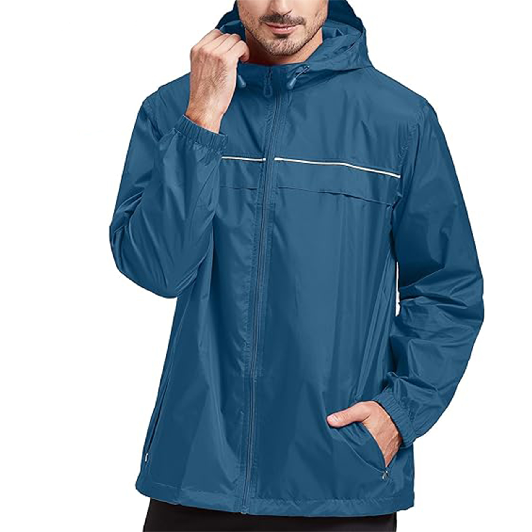 Men Lightweight Hooded Rain Jacket 5