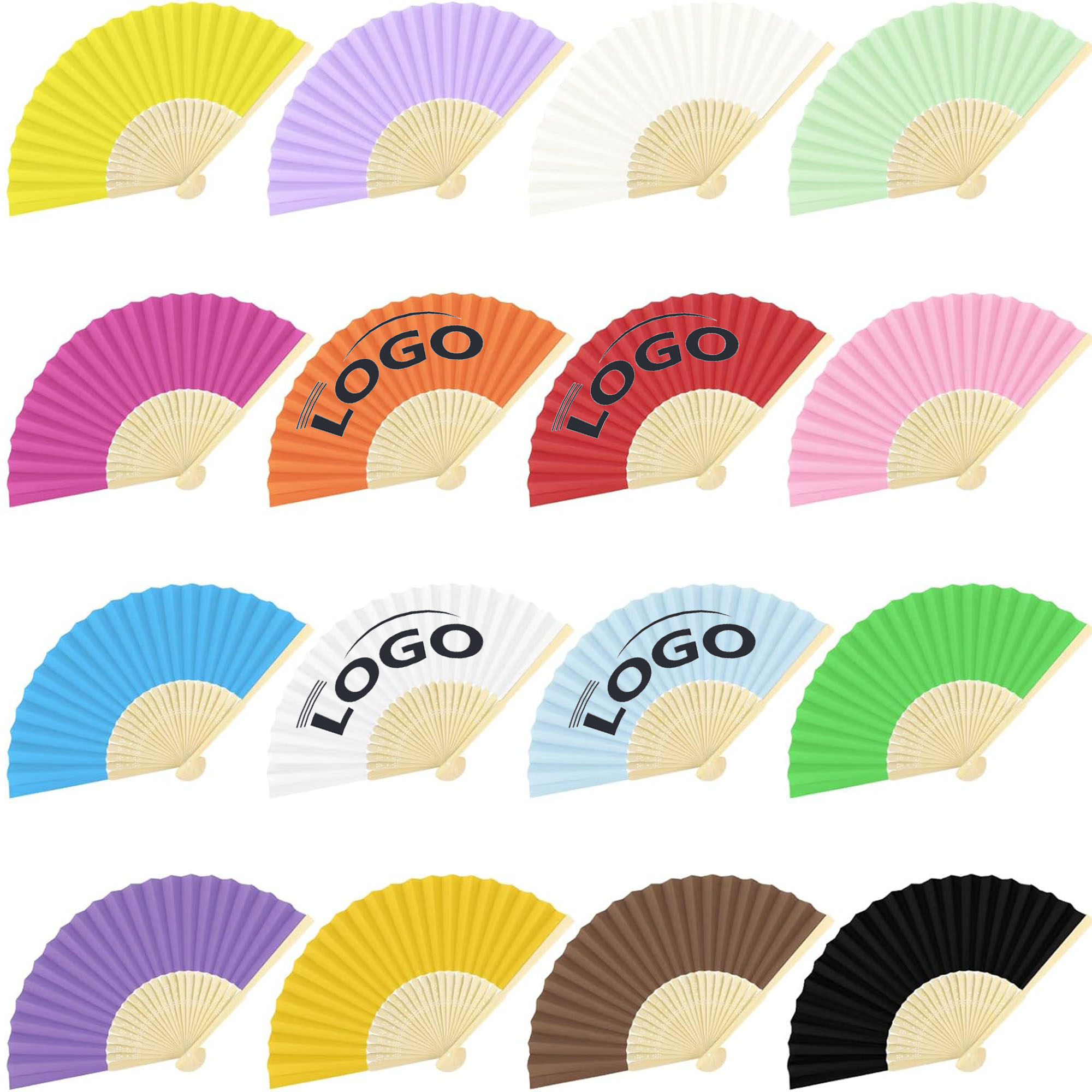Customized Hand Held Bamboo Paper Folding Fan 1