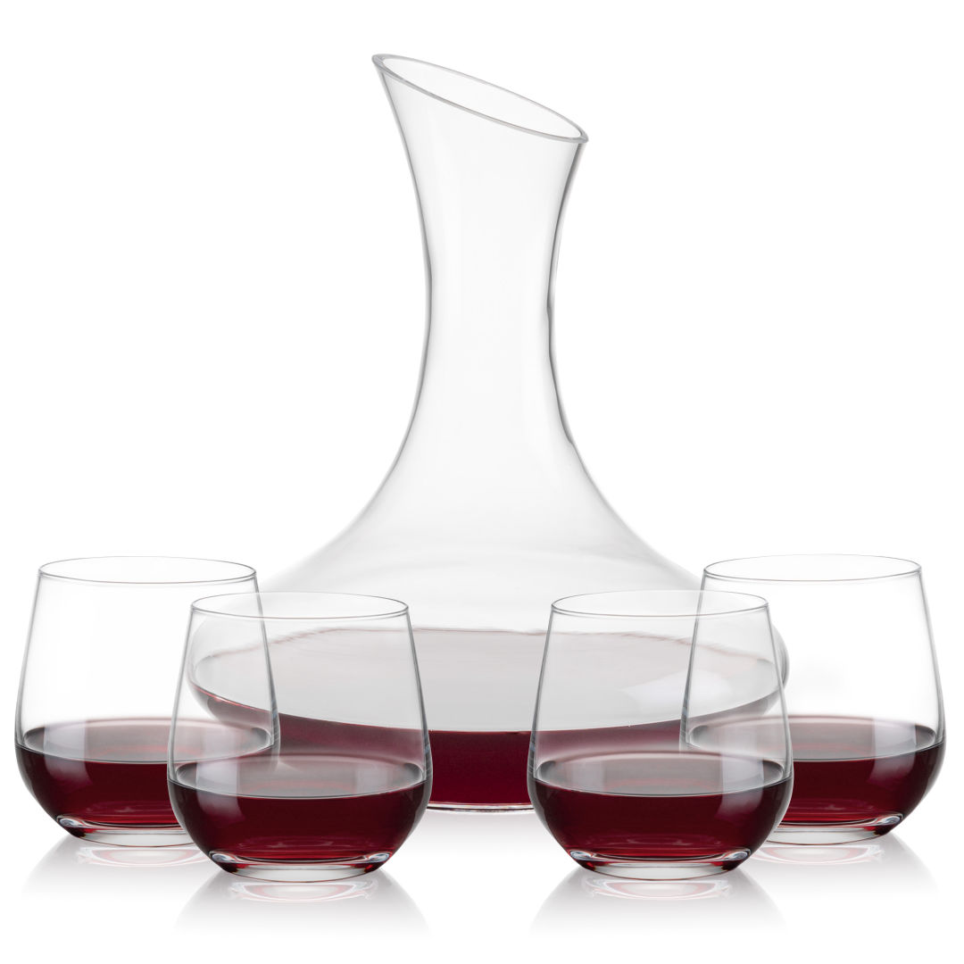 Hampton Carafe & Garland Stemless Wine 4