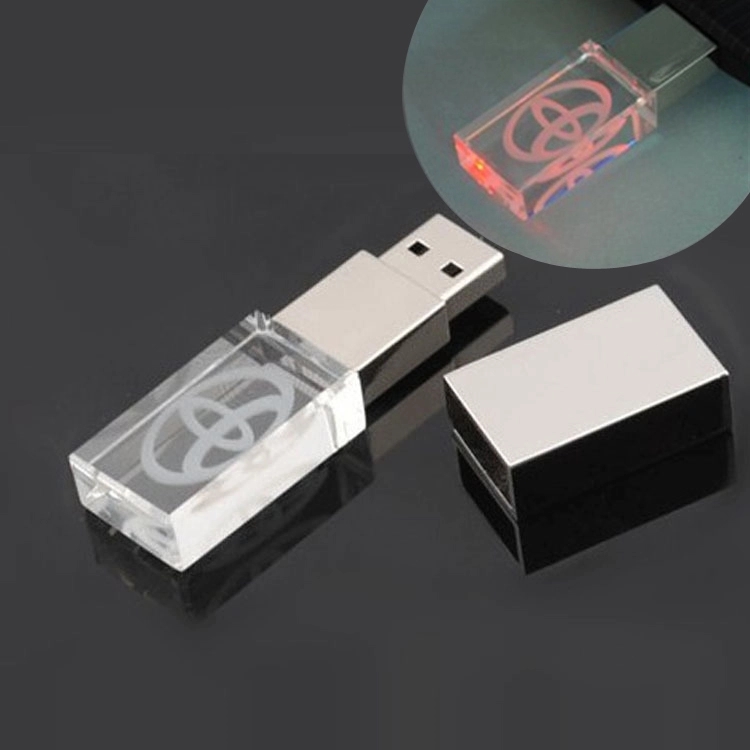 4GB 8GB Custom Crystal LED Light USB Flash Drive 3
