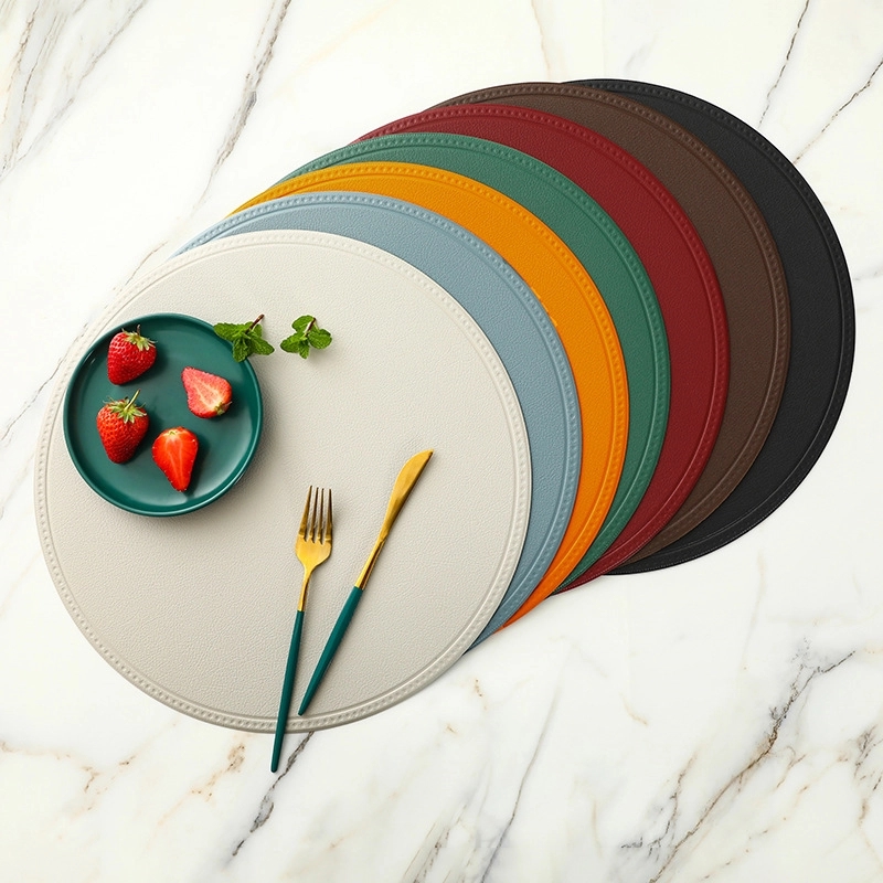 Custom Round PU Leather Table Placemat & Dining Meal Pad 11