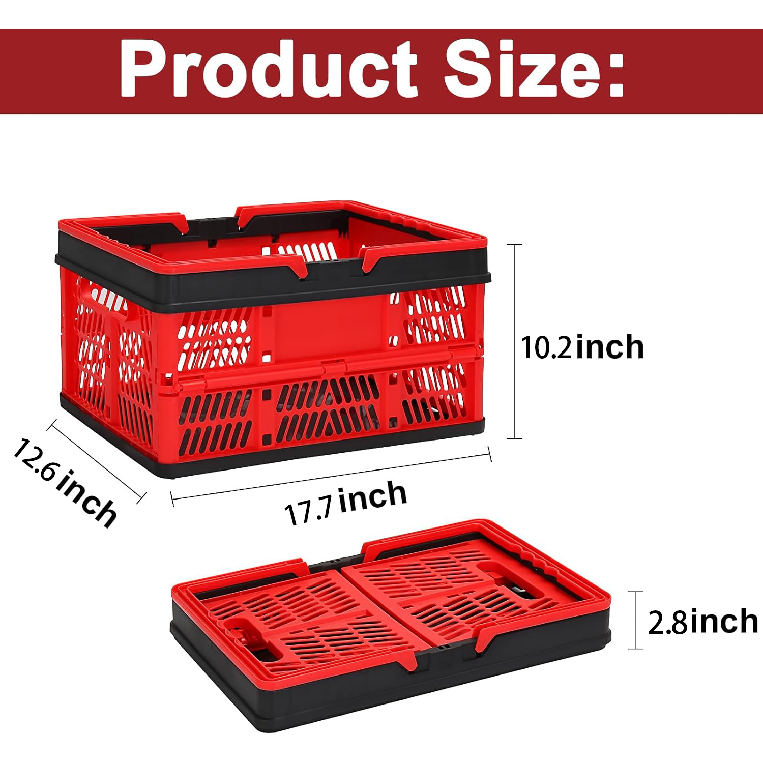 Foldable Plastic Storage Basket w/ Handle 7