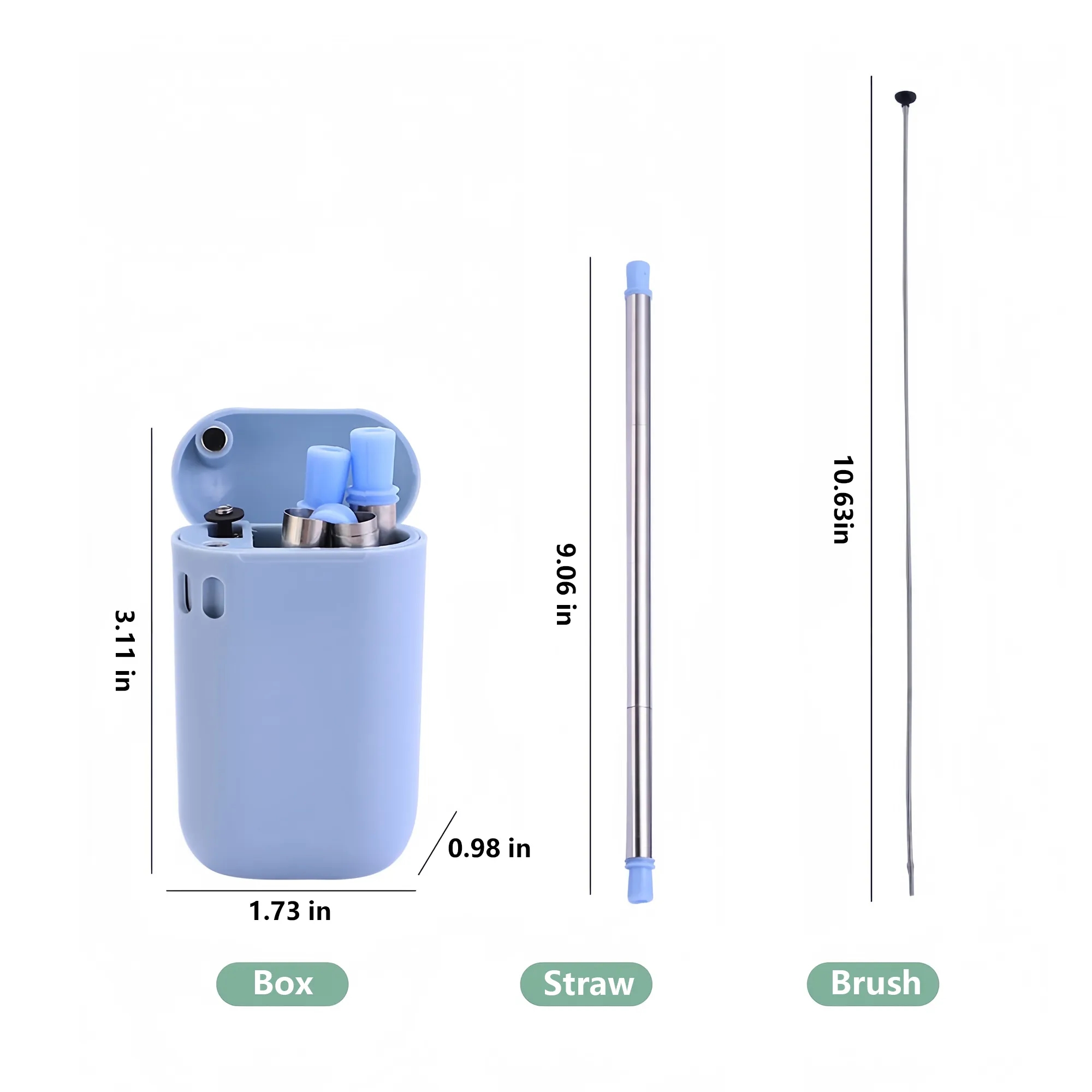 Stainless Steel Folding Straw 3