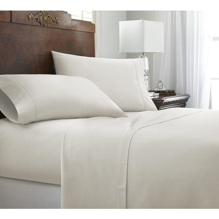 Embossed Sheet Sets - Ivory King Chevron Design 4 Set 1