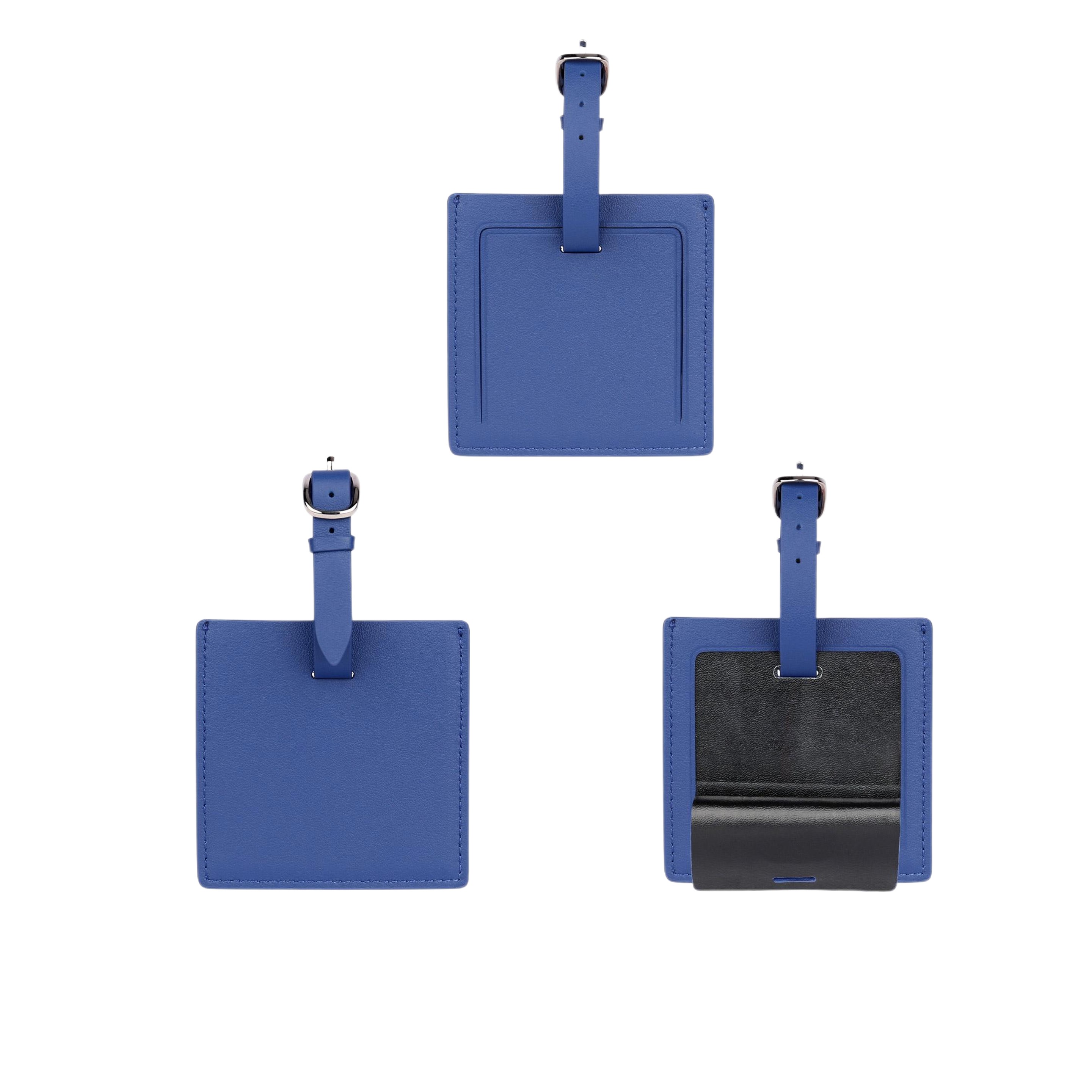 Square Genuine Leather Luggage Bag Tags 3