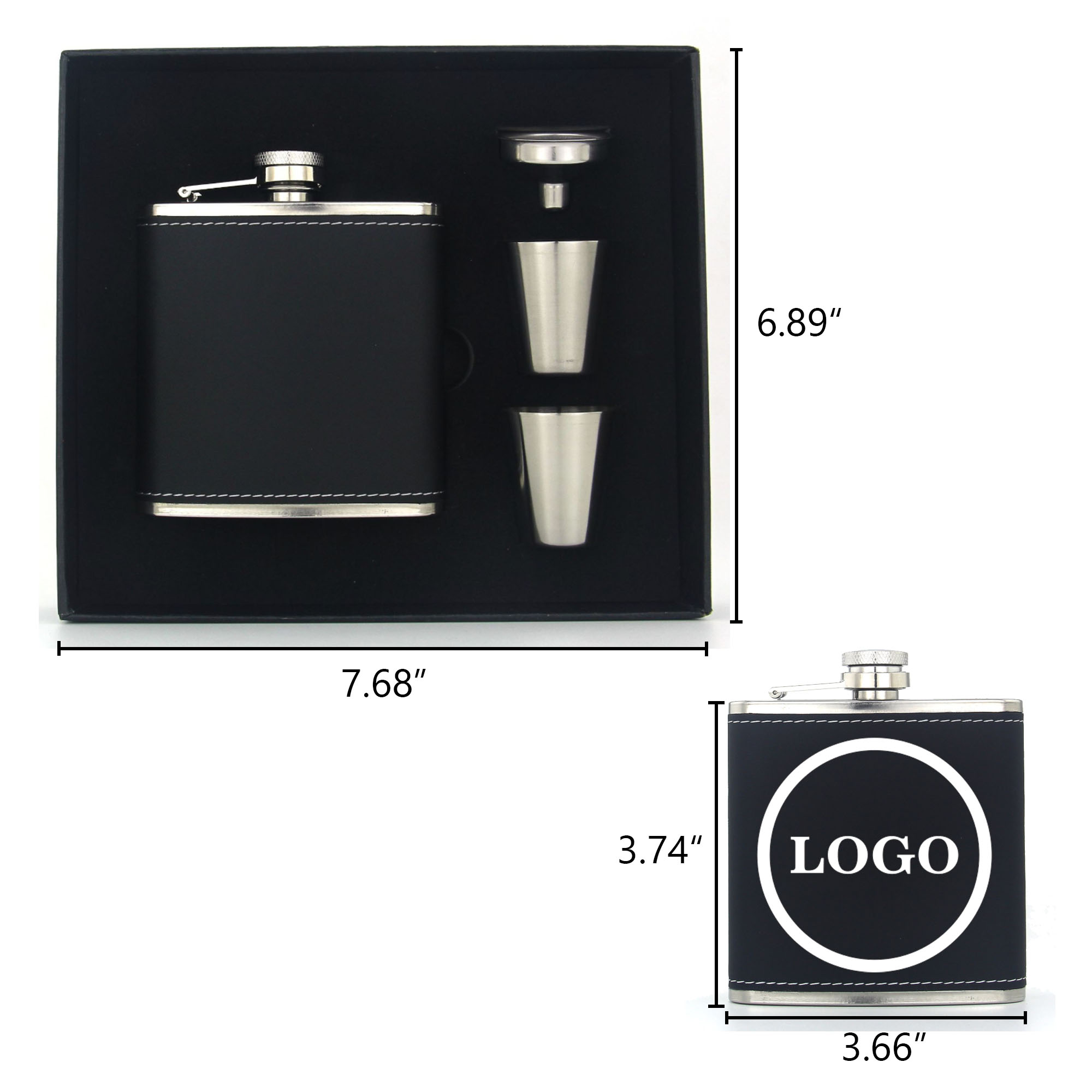 6OZ Stainless Steel Wine Bottle In A Gift Box 3