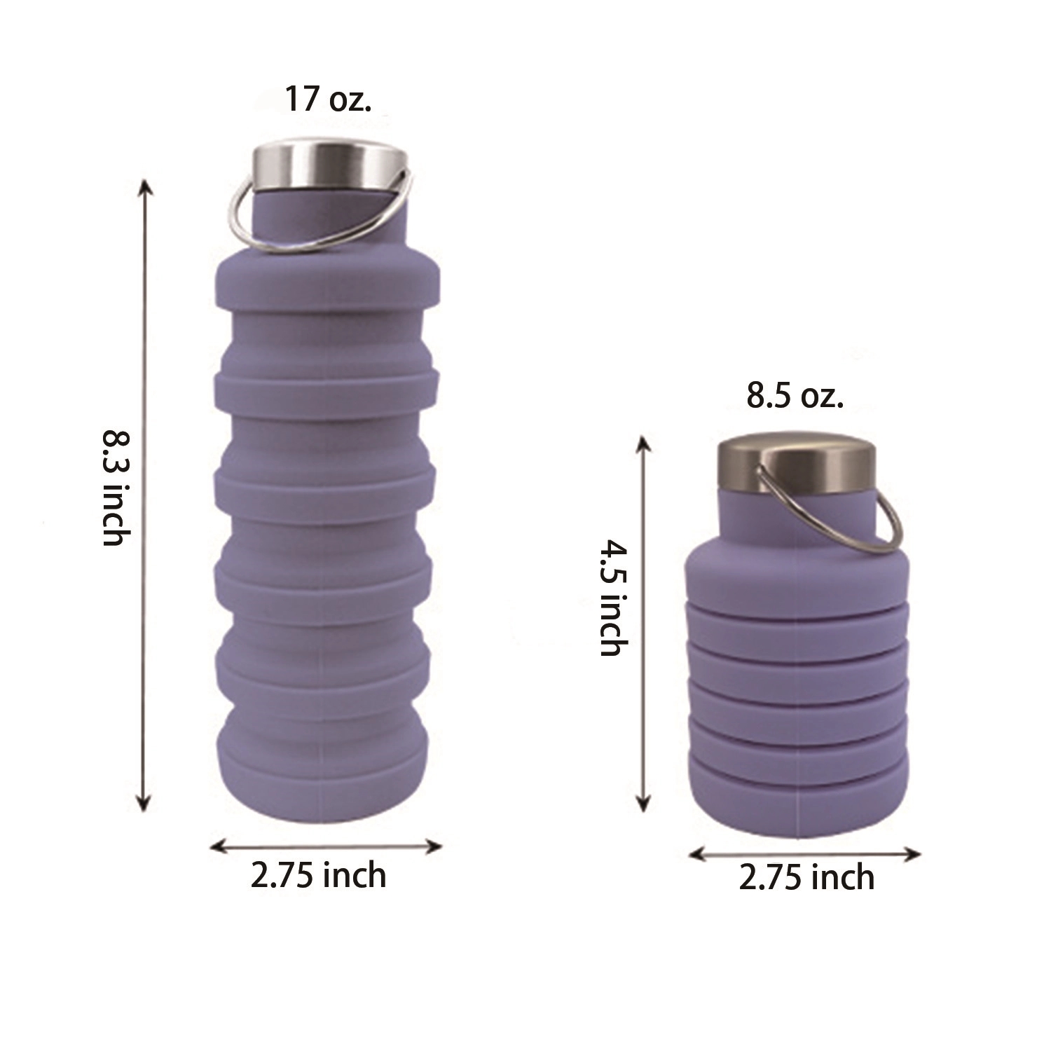 17Oz. Collapsible Silicone Water Bottel 6