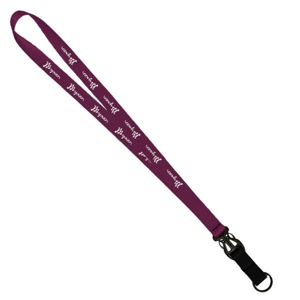 3/4" Multi color (Top and bottom) Nylon Lanyard with Plastic Slide Buckle R 301