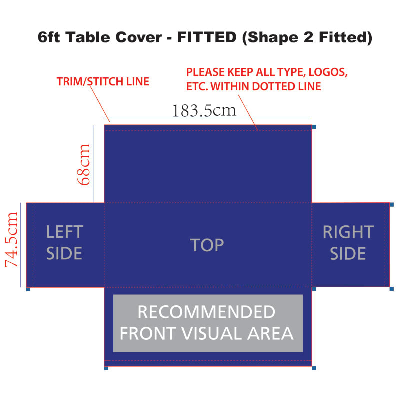 6FT Fitted Trade Show Table Cover - Full Color Imprint 39