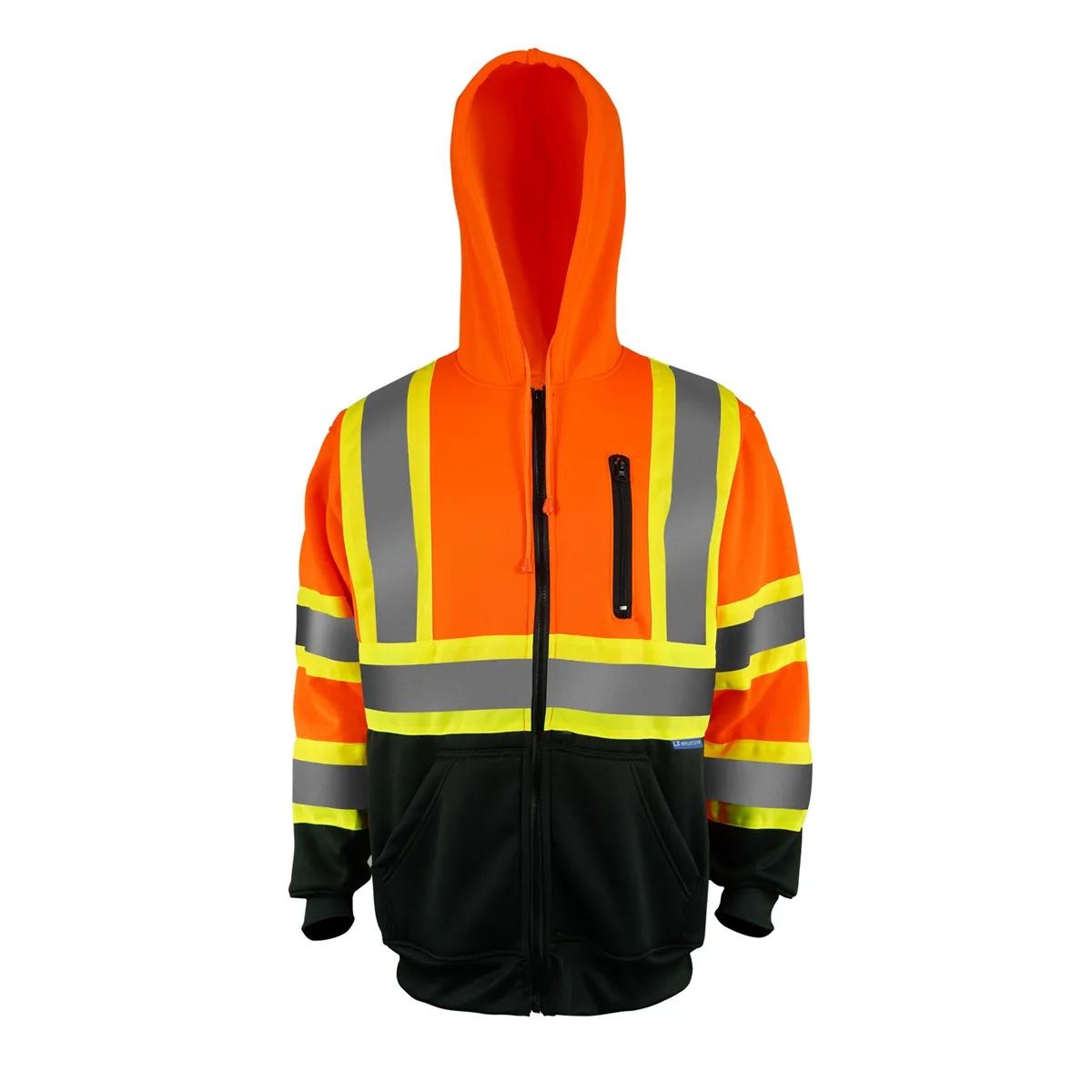 PREMIUM HI VIZ COLOR BLOCK SAFETY QUARTER ZIP WITH POCKET 3