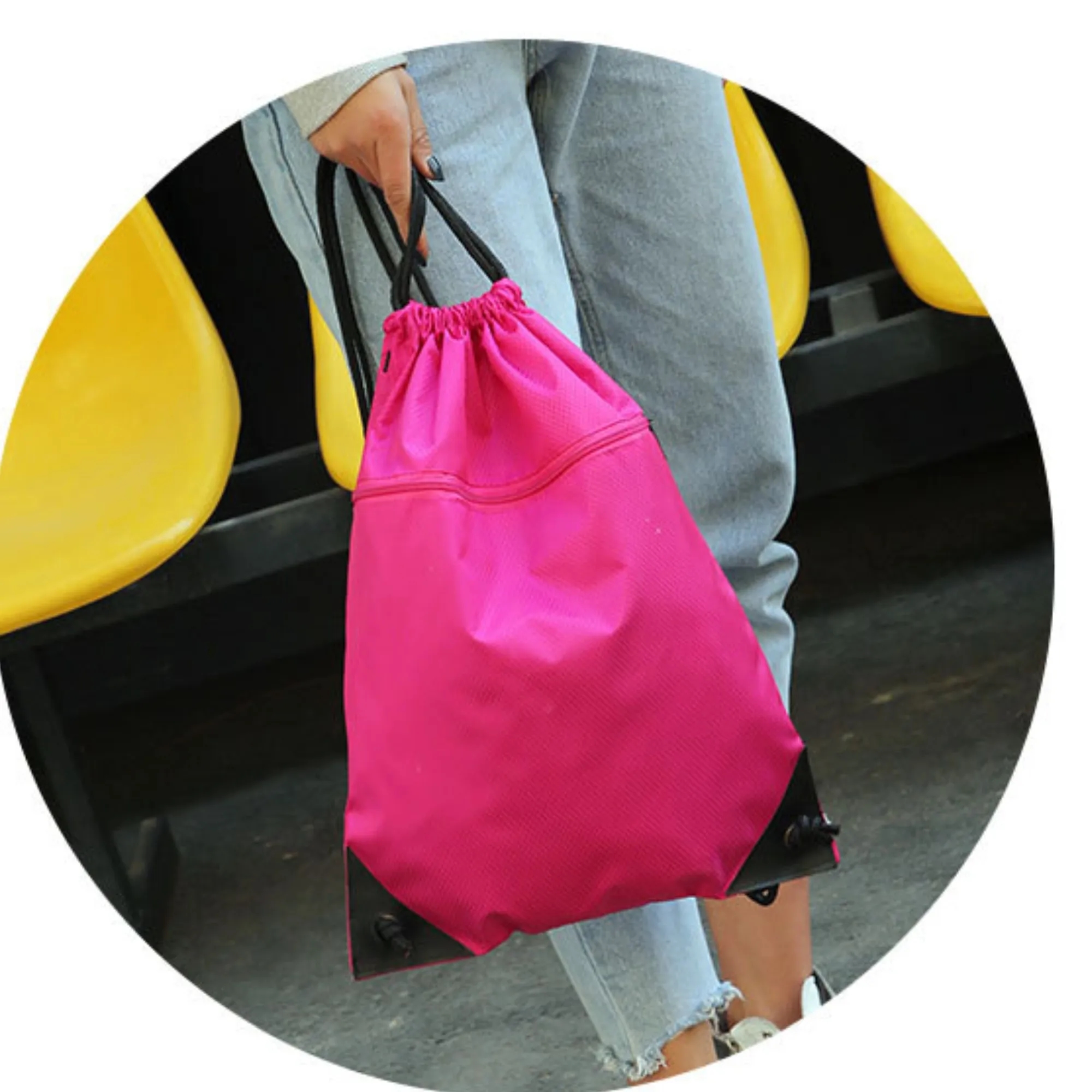 Waterproof Drawstring Bags Sports Backpack With Zipper 5