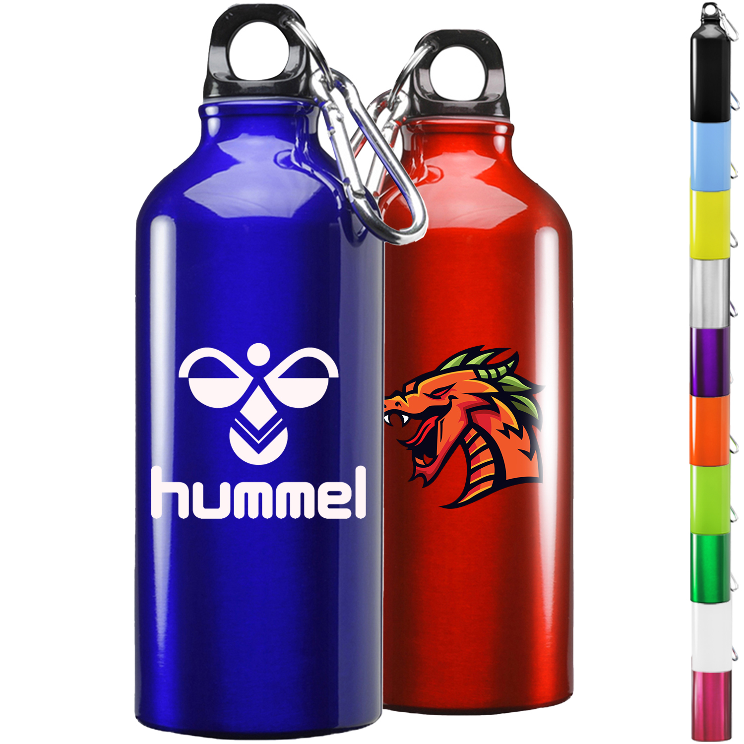 Sporty Aluminum Water Bottle w/ Carabiner 20 oz Bottles 5