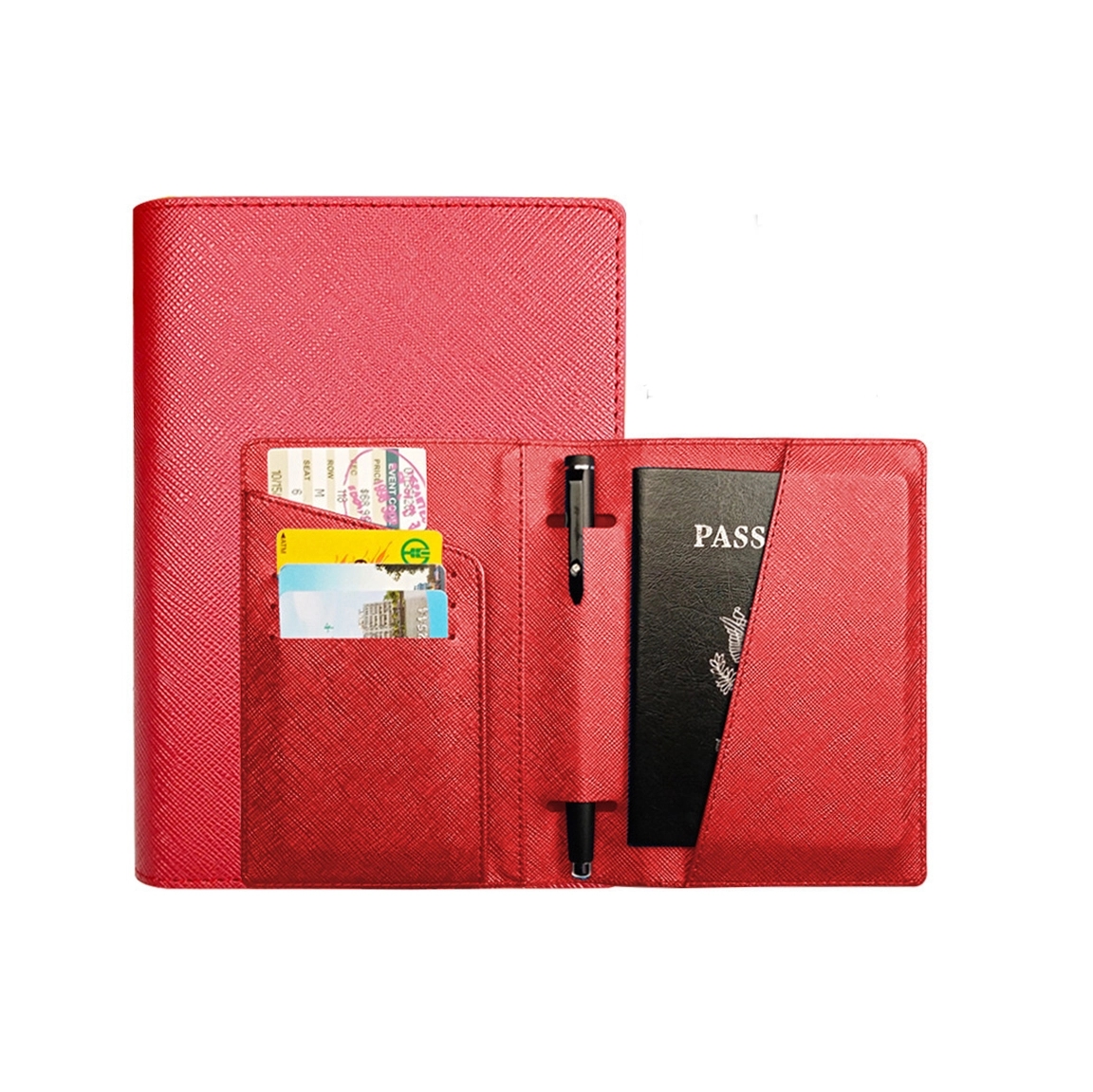 Saffiano PU Leather Passport Holder Cover 6