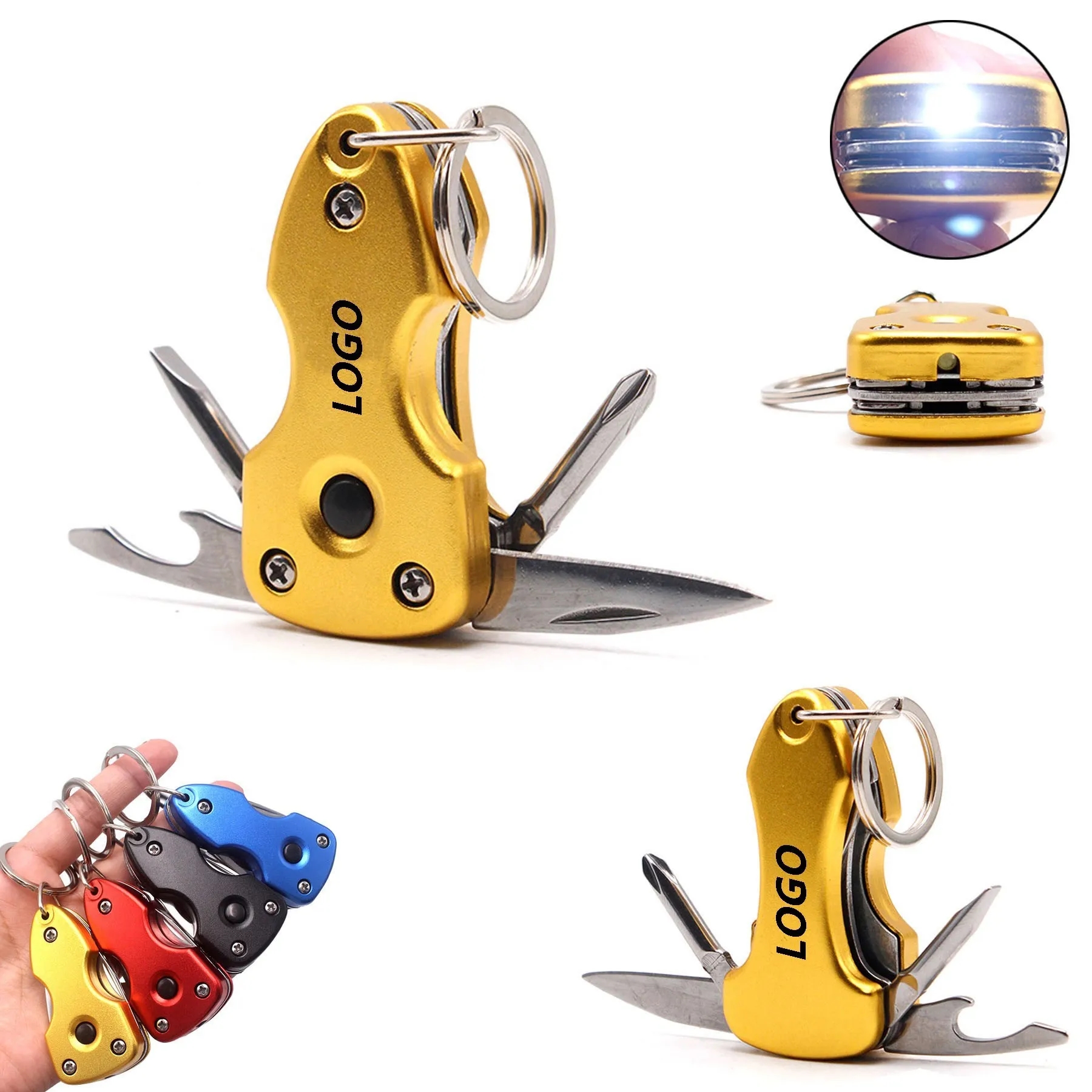 Multi Usage Knife Opener Screwdriver With Flashlight 3