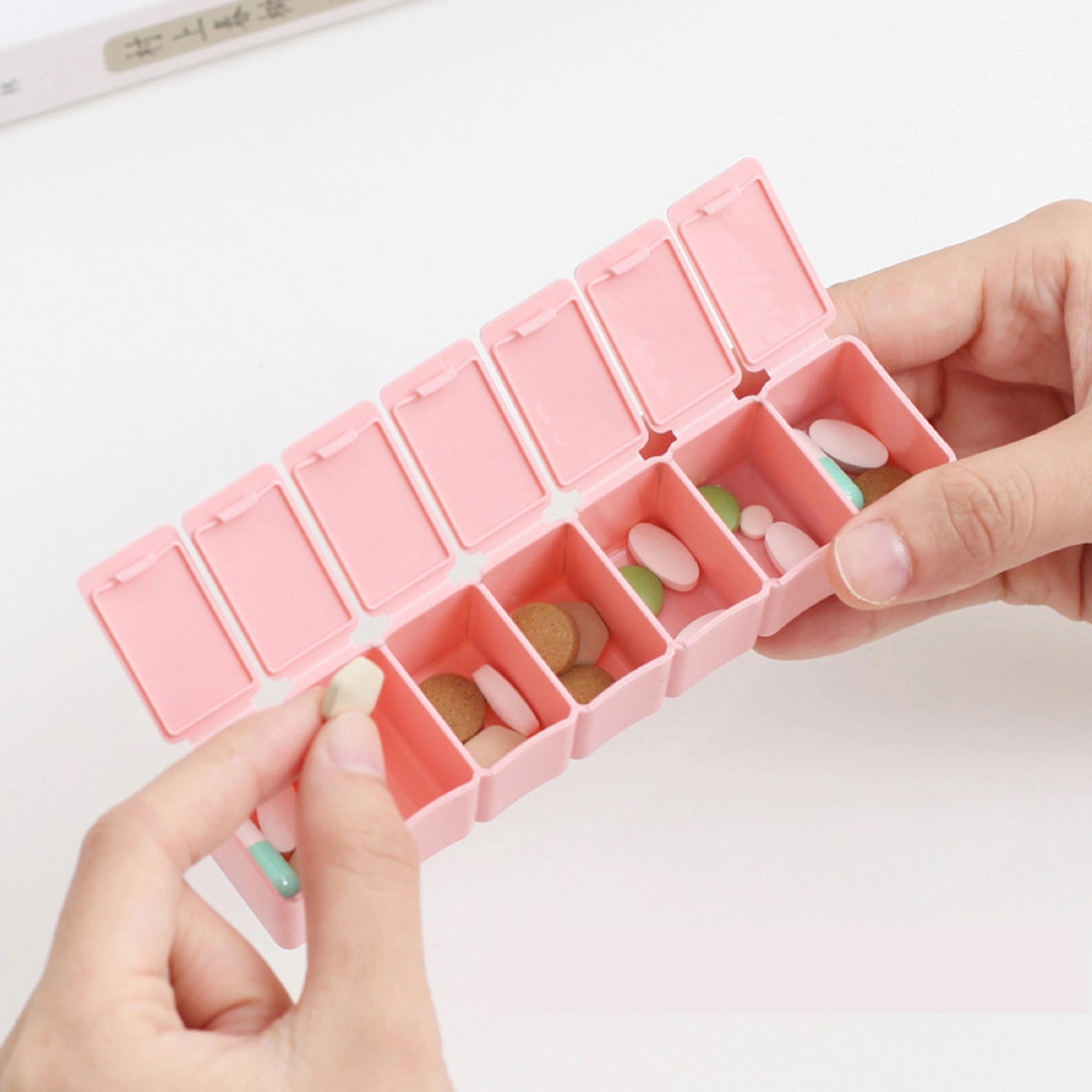 7 Compartment Travel Pill Storage Case with Braille 4