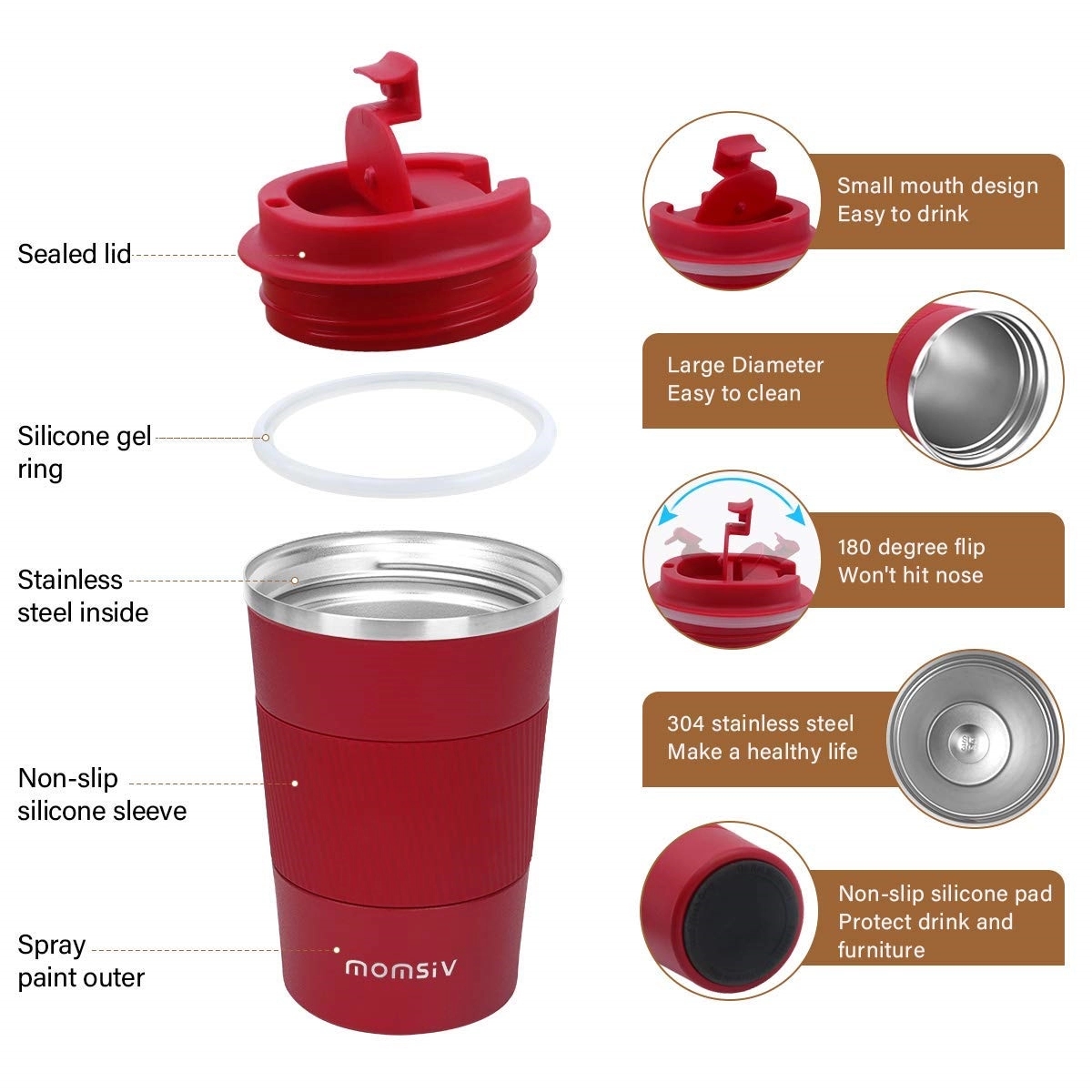 12Oz Vacuum Insulated Mug Spill Proof With Leakproof Lid 4