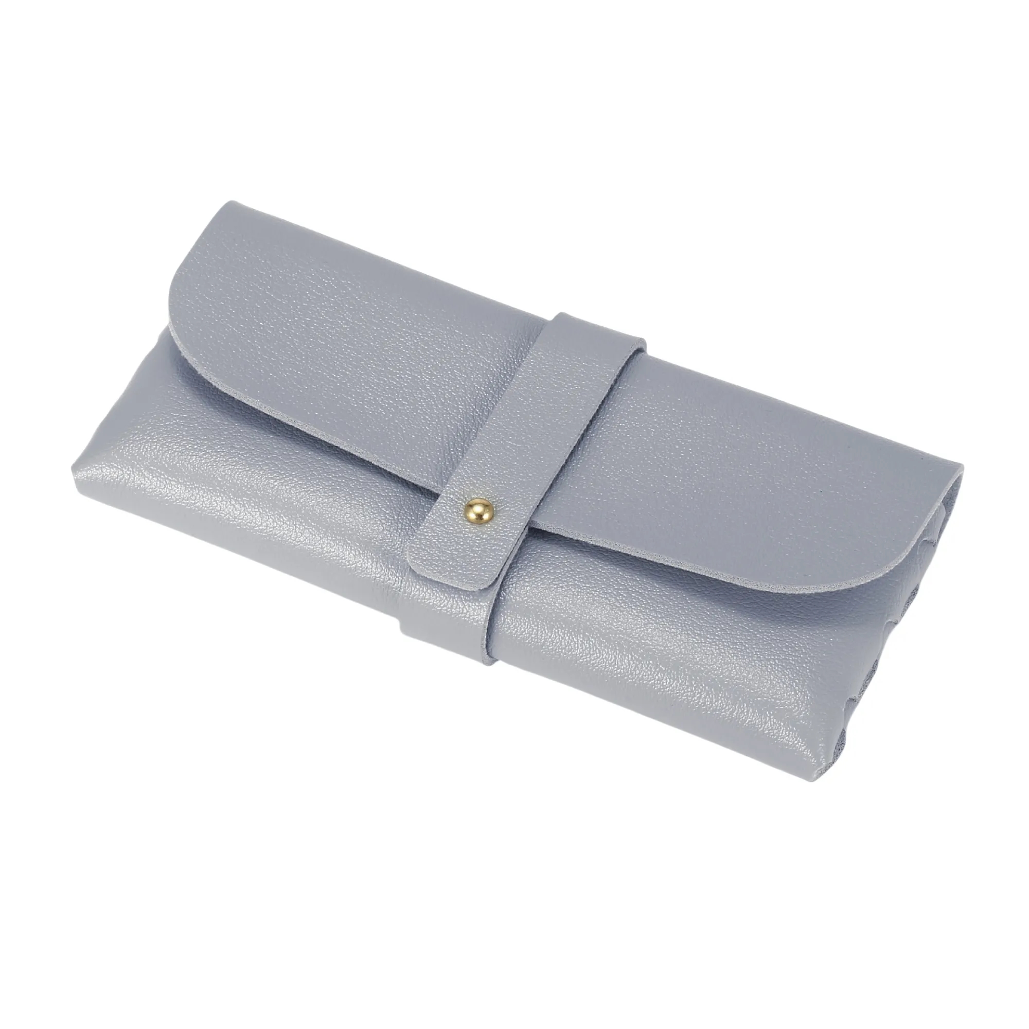 Black Leather Eyeglasses Case with PVC Buckle 7