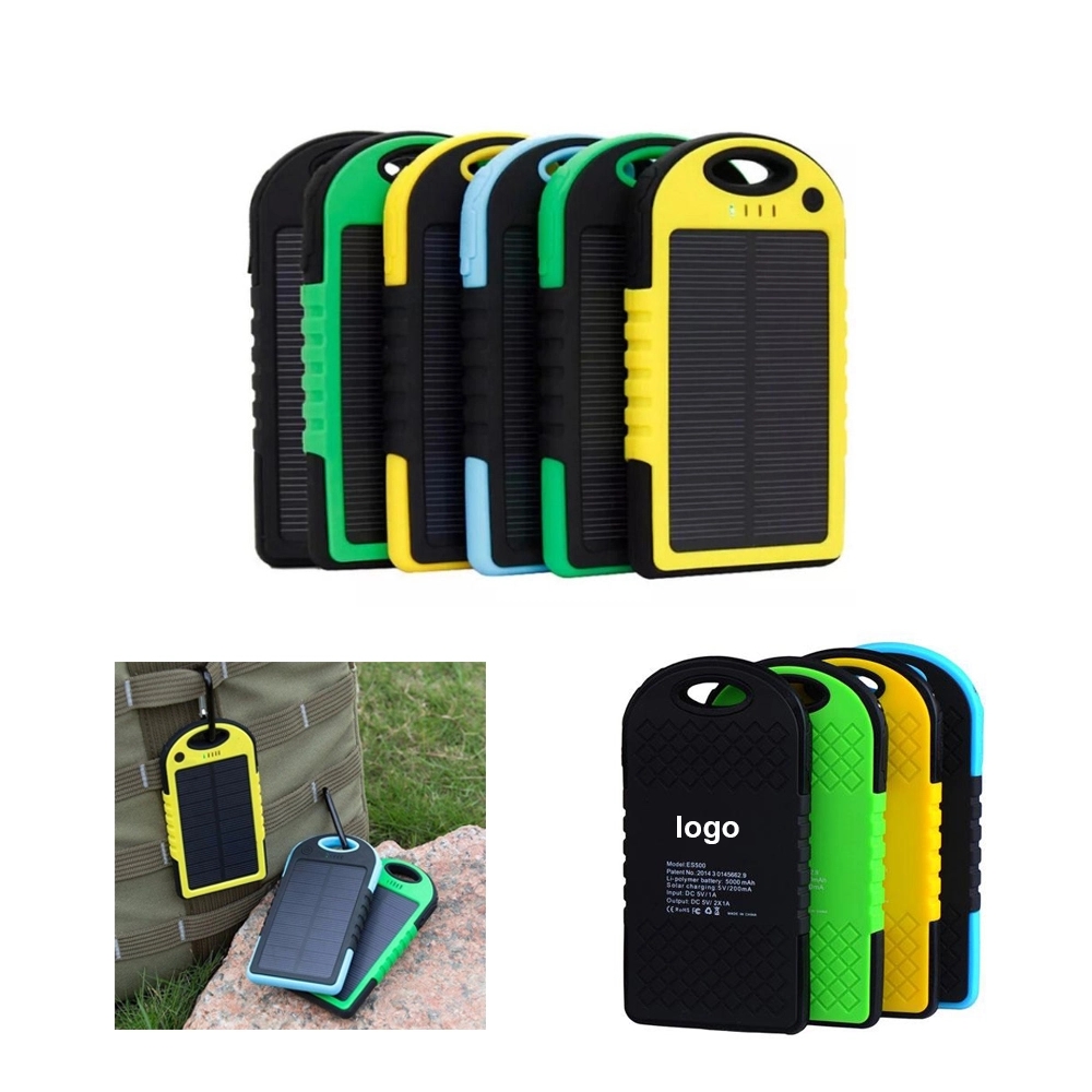 Solar Dual Port Water Resistant Power Bank 5000mAh 2