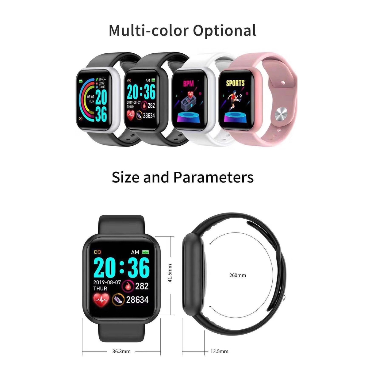 1.3 Inch Screen Smart Watch Wireless Waterproof Y68 2