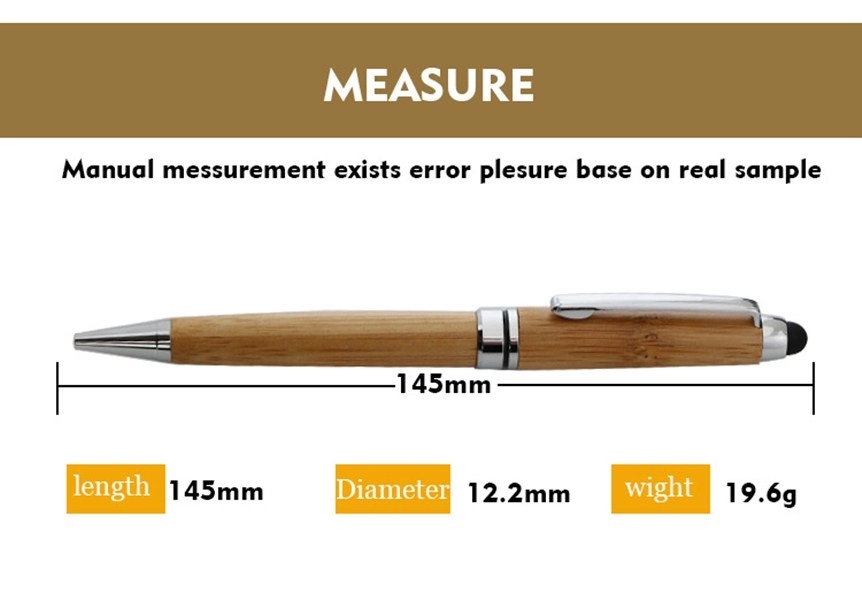 2-in-1 Bamboo Stylus Touchscreen Ballpoint Pen 8