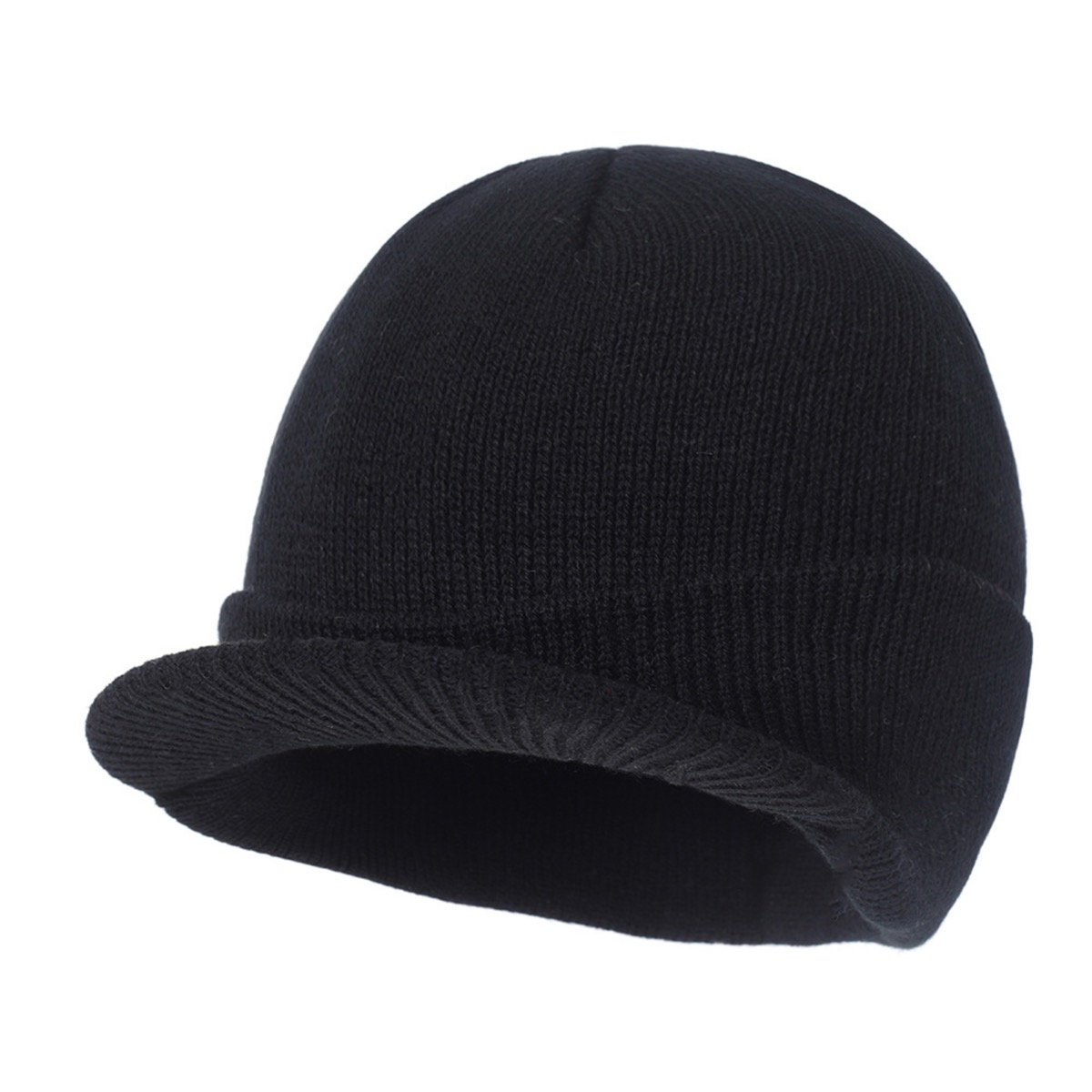 Classic Men's Knit Beanie with Brim for Cold Weather 5