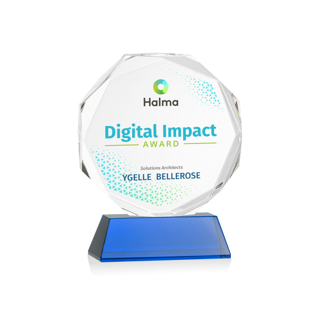 Acadian VividPrint™ Award on Newhaven Base - Blue 3