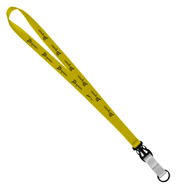 3/4" Multi color (Top and bottom) Nylon Lanyard with Plastic Slide Buckle R 462
