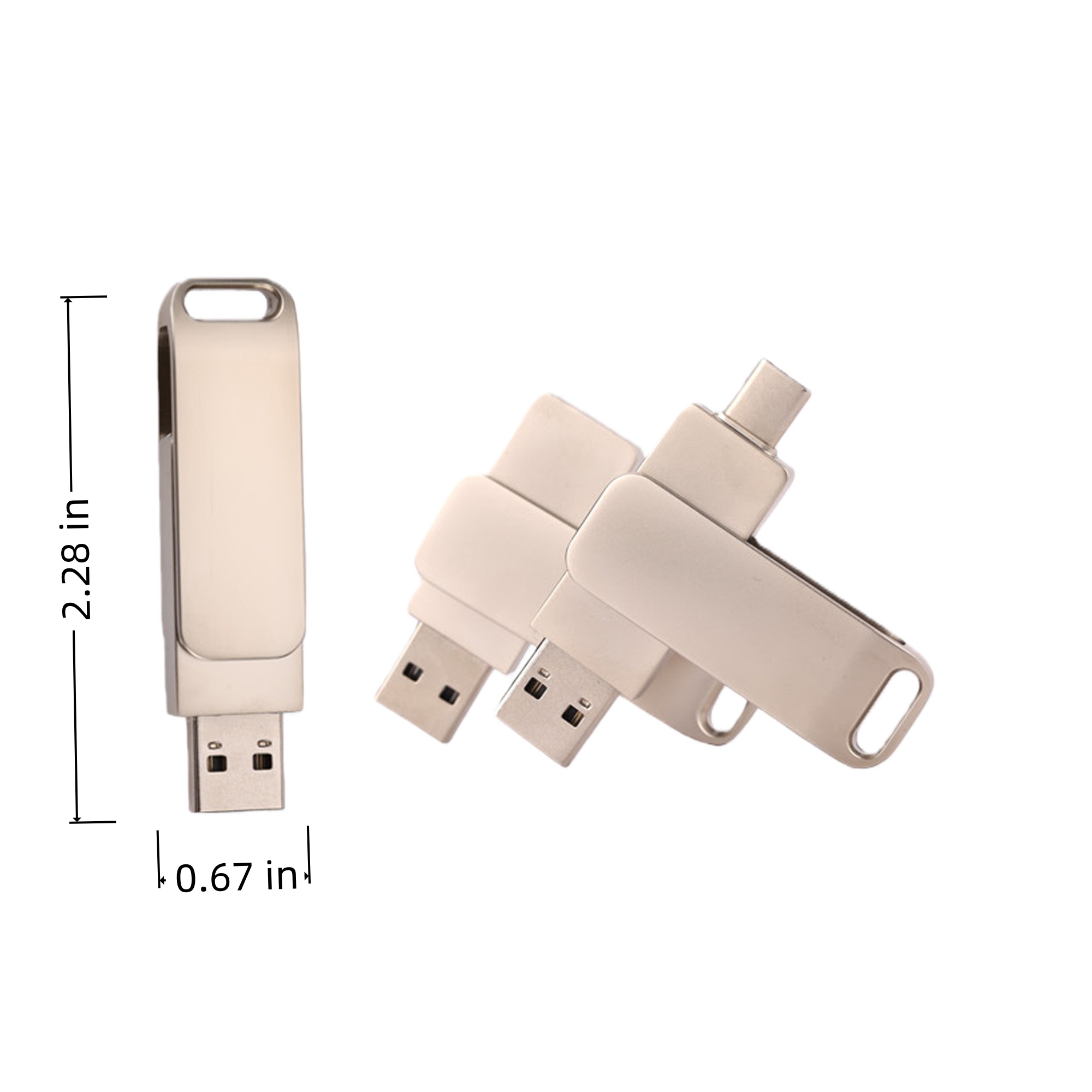 32GB Rotatable Dual Port USB Drive 3