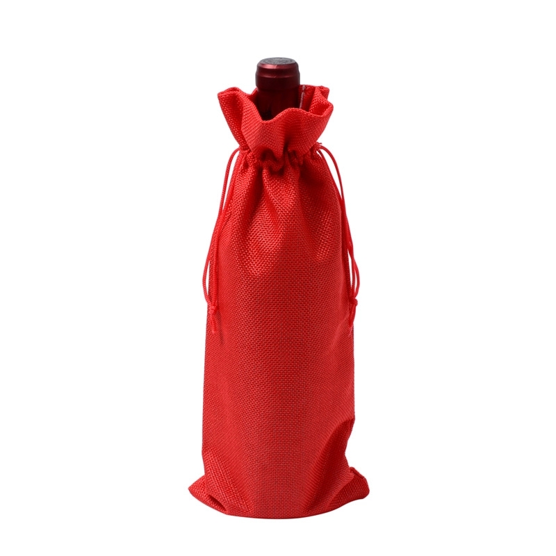 Burlap Wine Gift Bags With Drawstrings 7