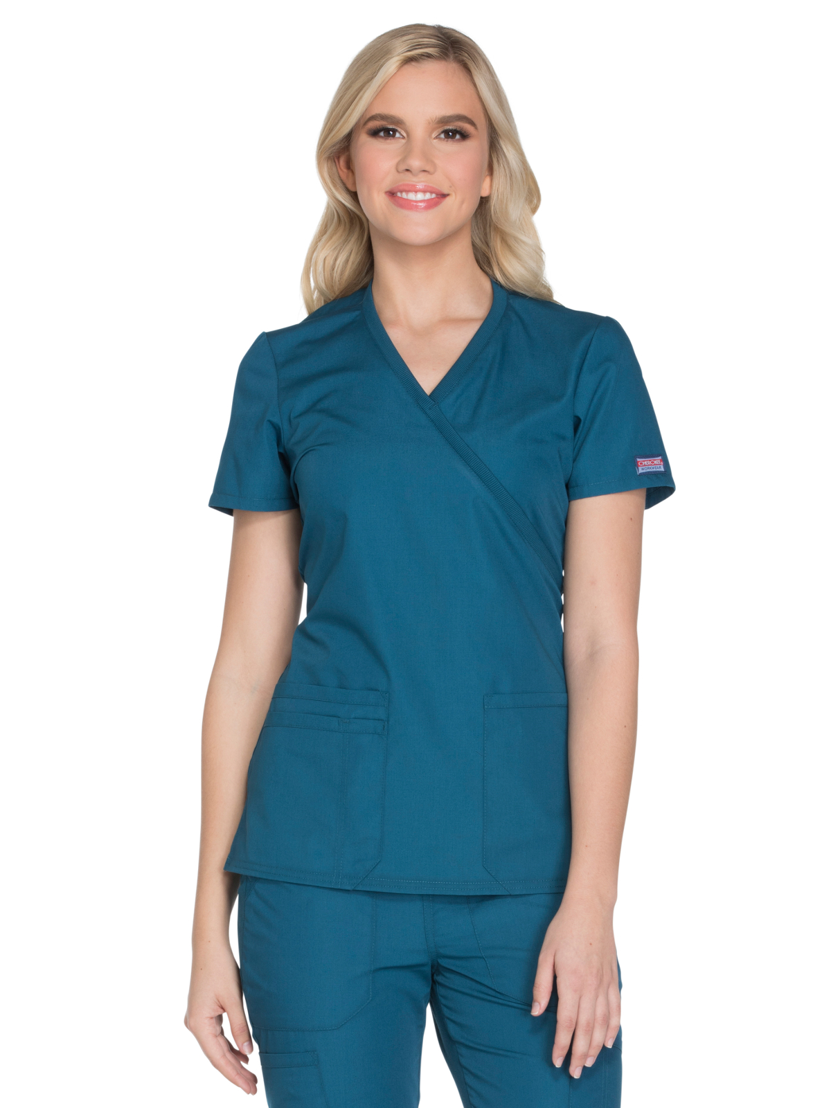 Cherokee - Workwear Originals - Women's 2-Pocket Mock Wrap Top 40
