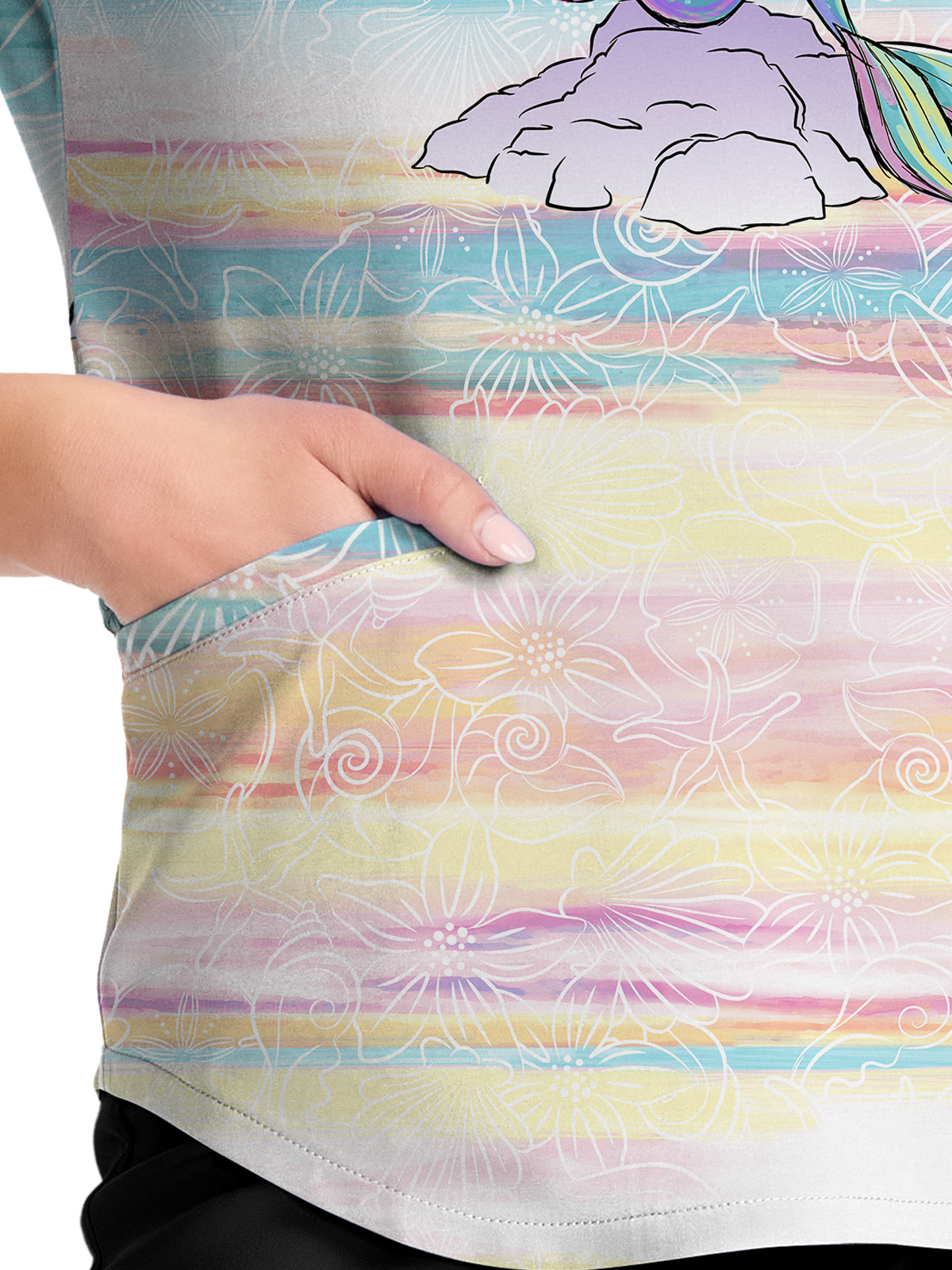 Cherokee - Tooniforms - Women's V-Neck Print Top 10