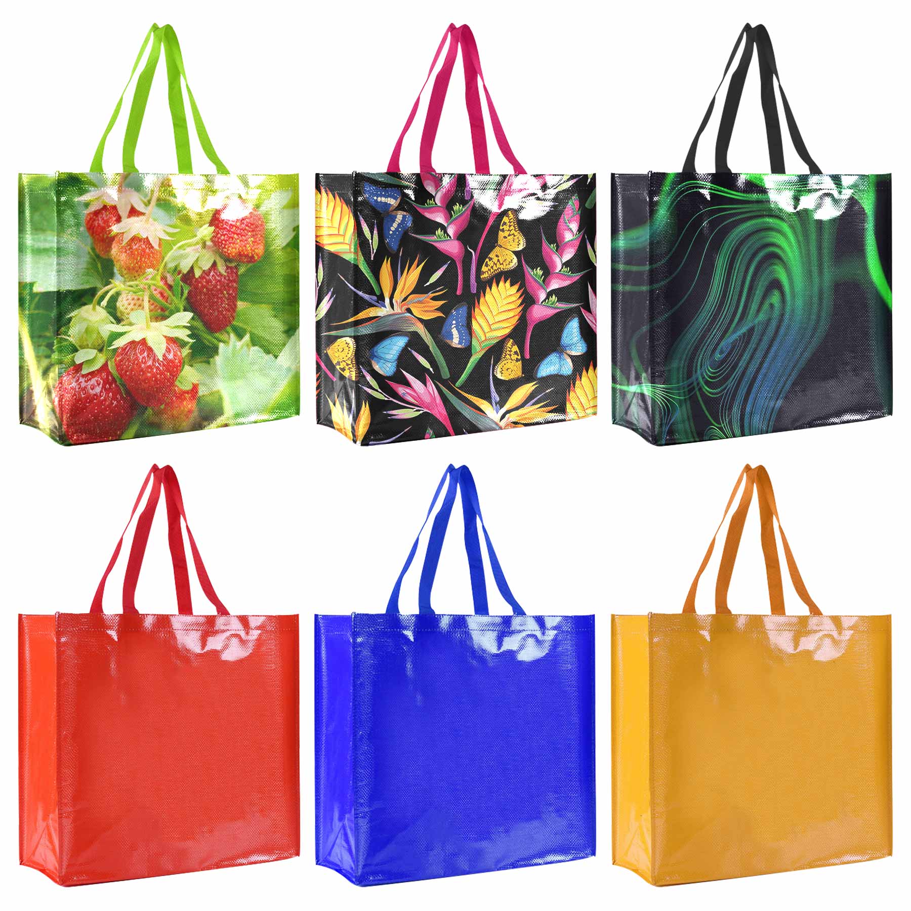 Laminated Full Color Dying Nowven Handle Tote Bags 1