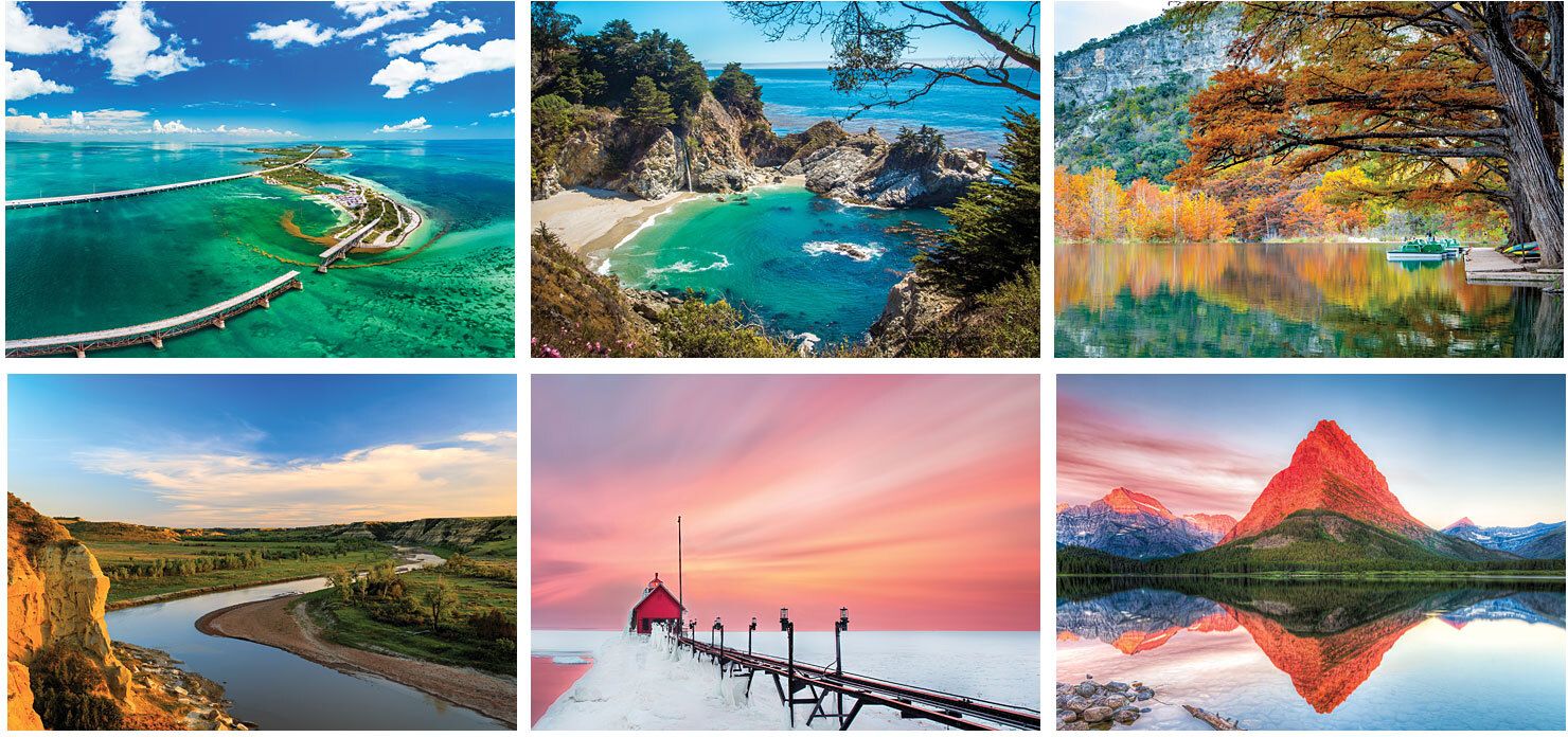FULL COLOR SCENES ACROSS AMERICA DESK CALENDAR