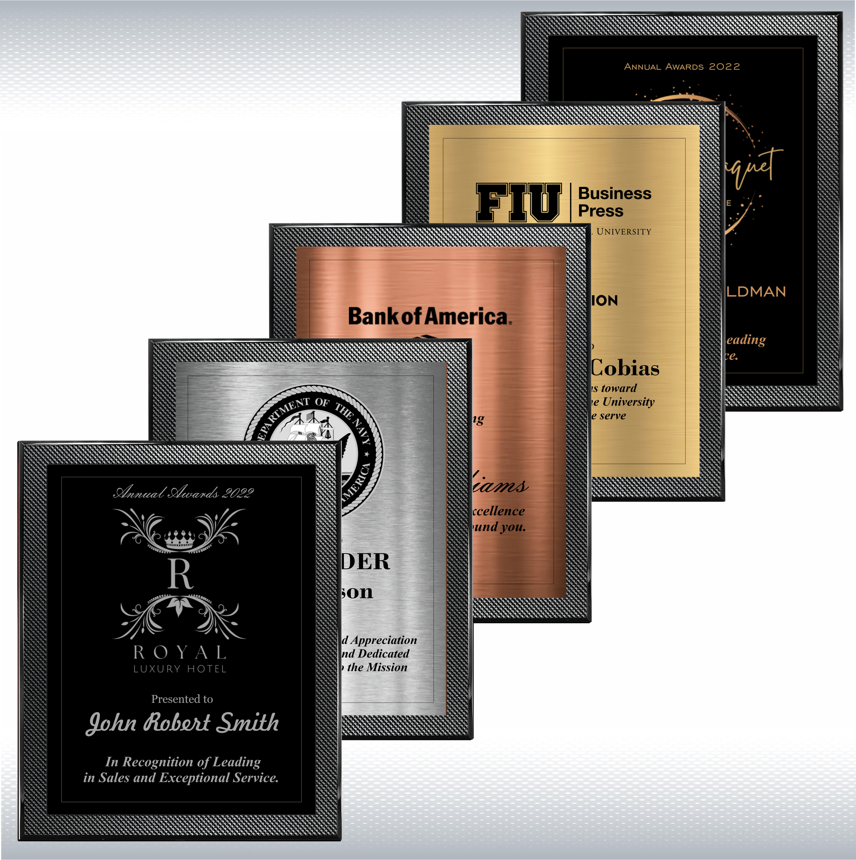 Piano Carbon Fiber Finish Plaque w/Choice of Single Plate 6