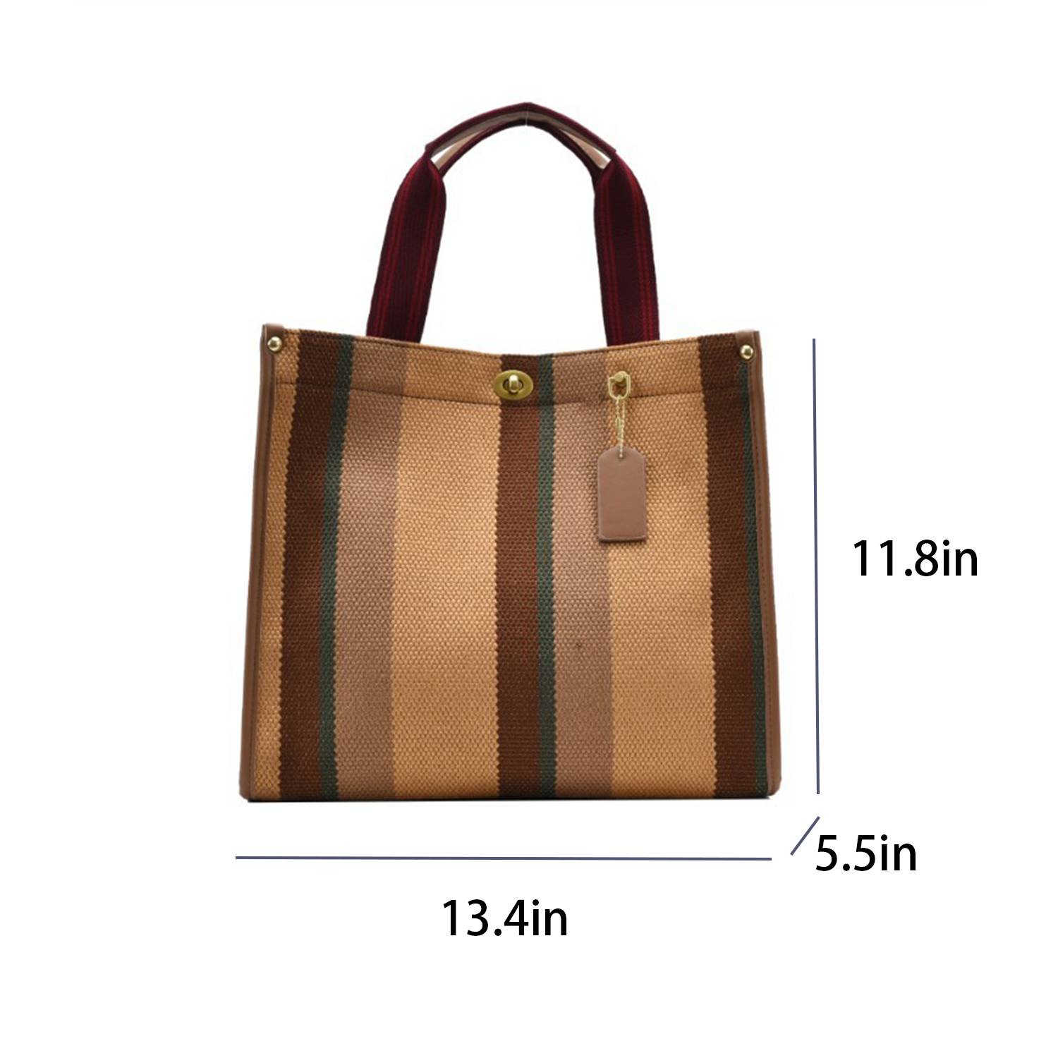 Canvas Tote Bag Vintage Stripe Customized for Women, custom tote bag with logo imprint 2