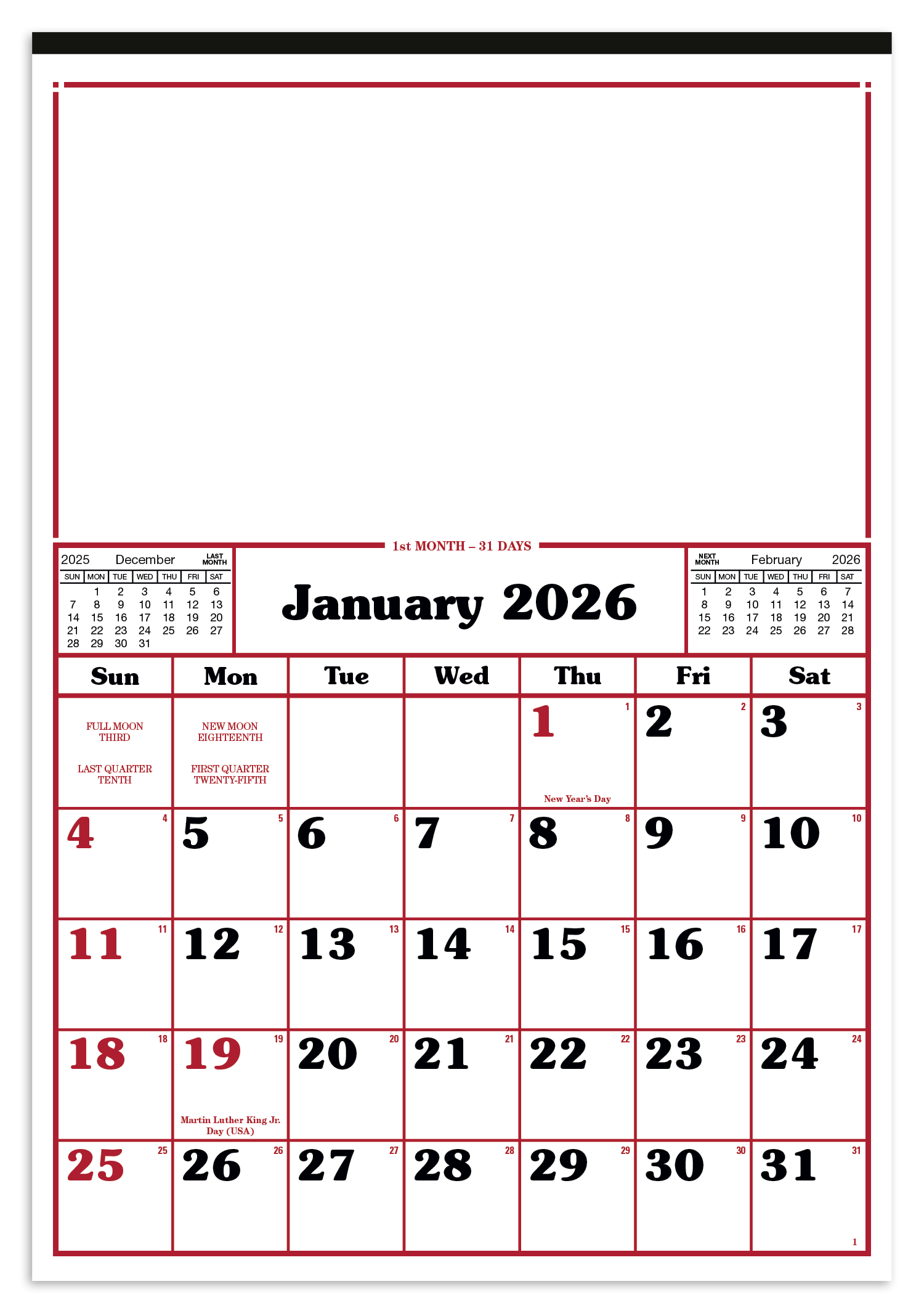 Skinner & Kennedy® Commercial 12-Sheet Calendar 15