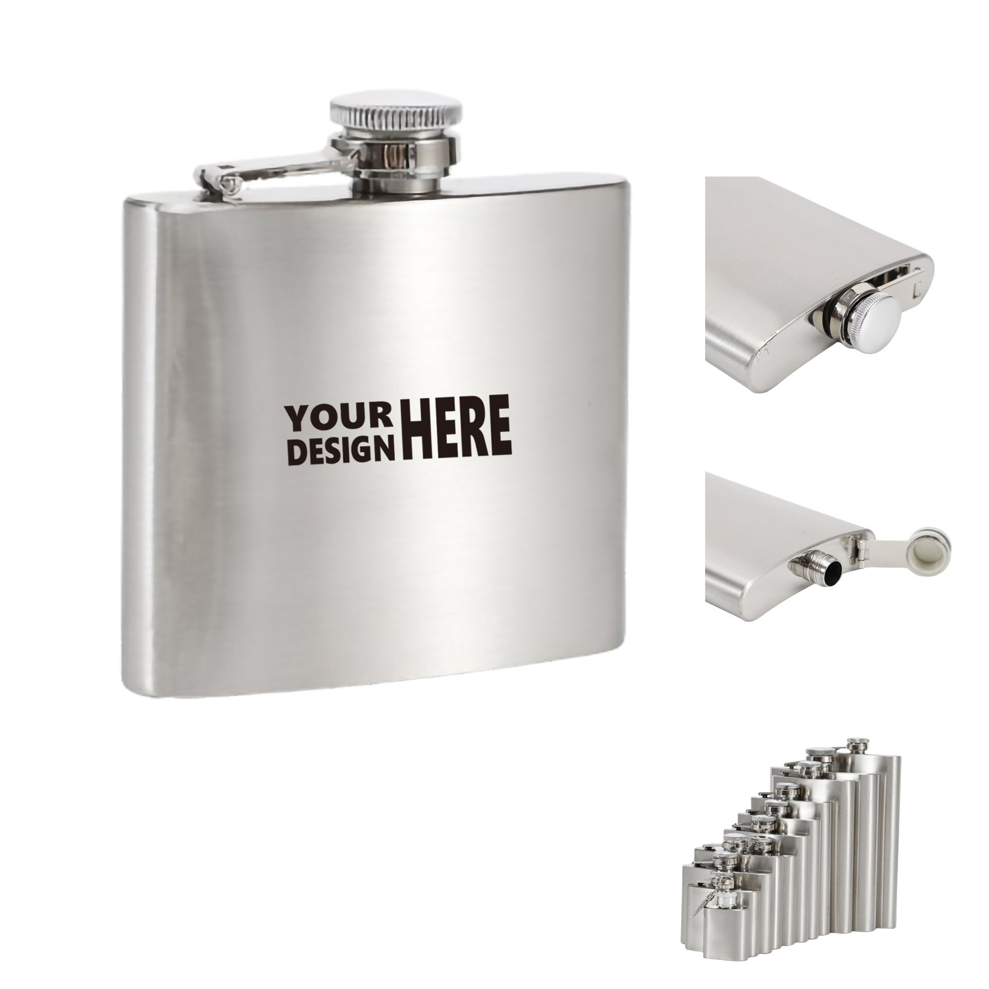 6oz Pocket Whiskey Stainless Steel Hip Liquor Flask 1