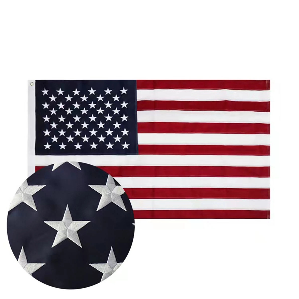American Flag With Embroideried Stars 1