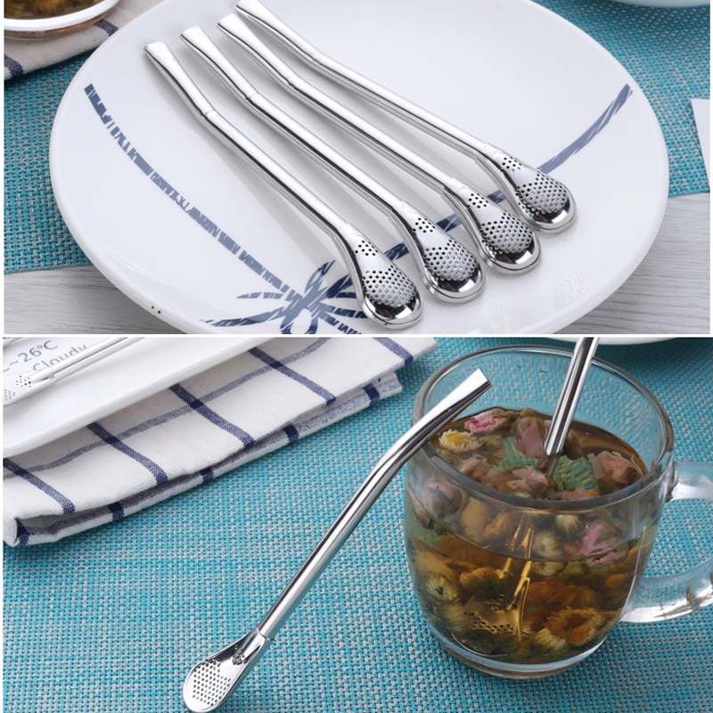 Stainless Steel Straw Stirring Spoon 2