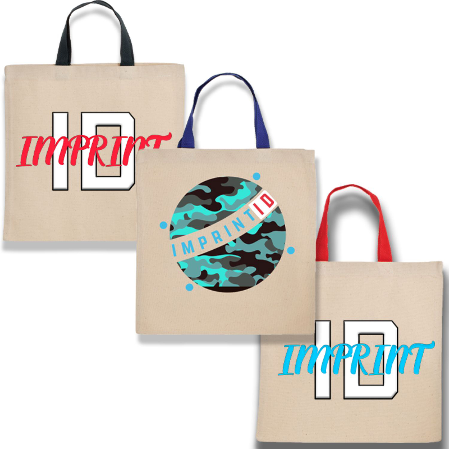 COTTON CANVAS TOTE BAG W/ CONTRASTING WEB HANDLES 14" X 14" BAGS 2