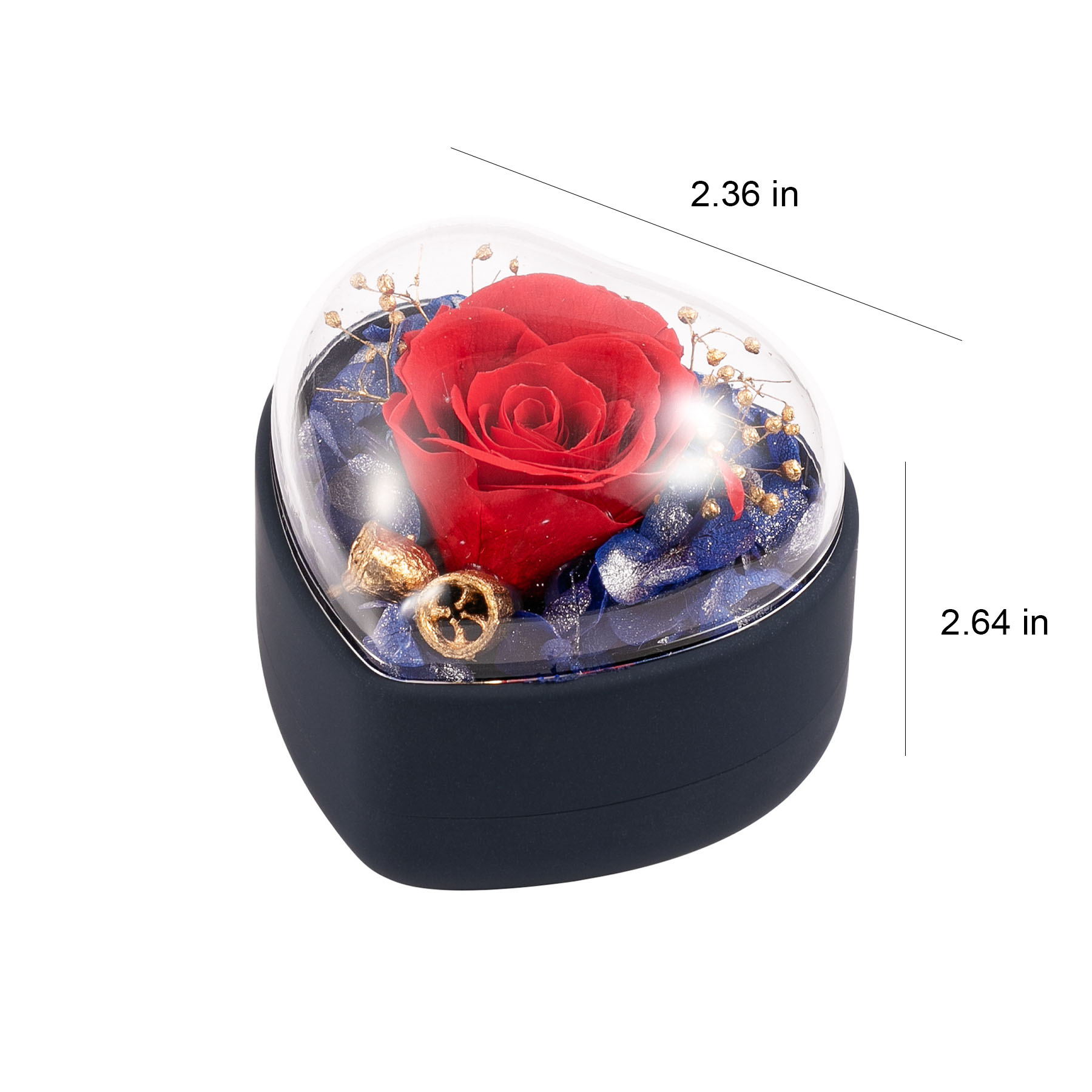 Heart-Shaped Eternal Rose Mini Ring Box 2