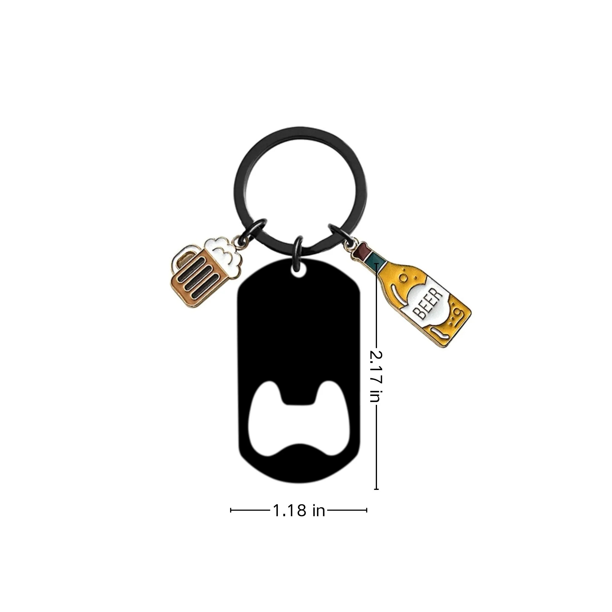Beer Bottle Small Pendant Corkscrew Keychain 3