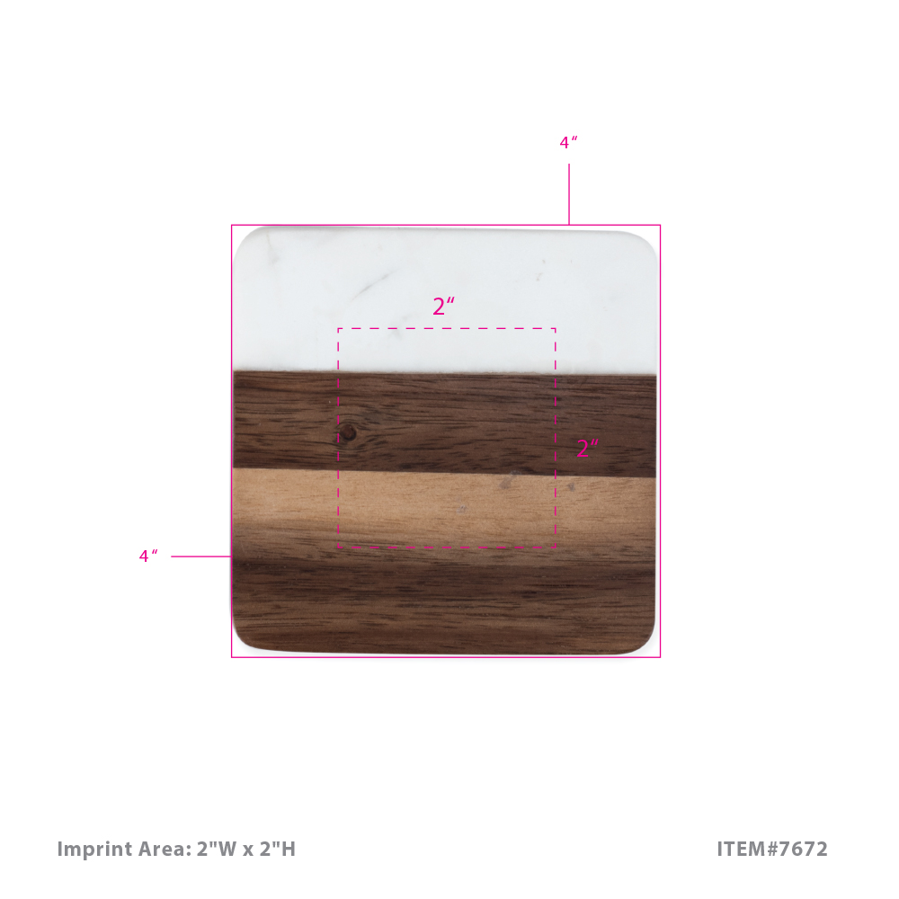 Twine Living® Marble & Acacia Coaster Set 4