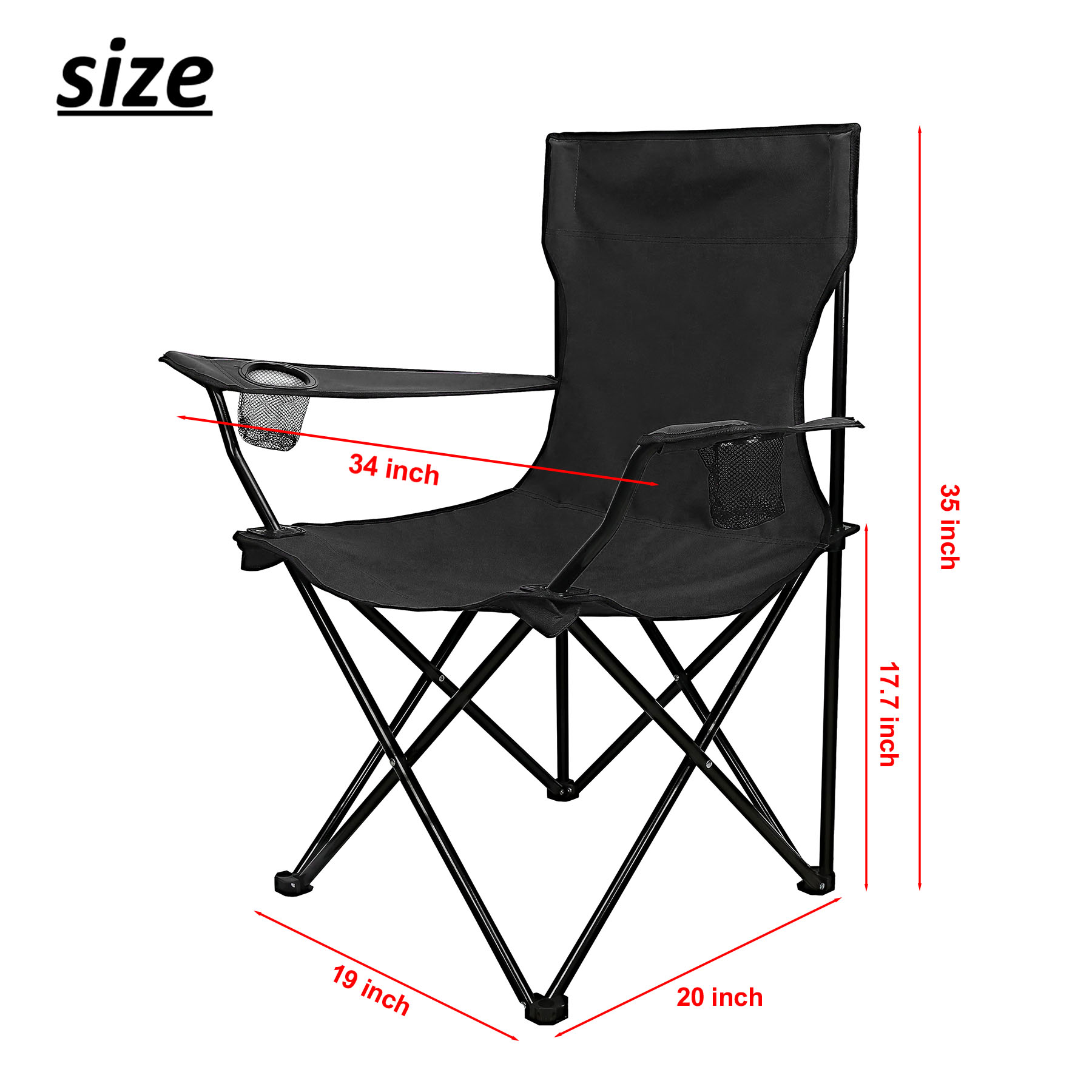 Premium Folding Chair W/ Net Cup Holder 10